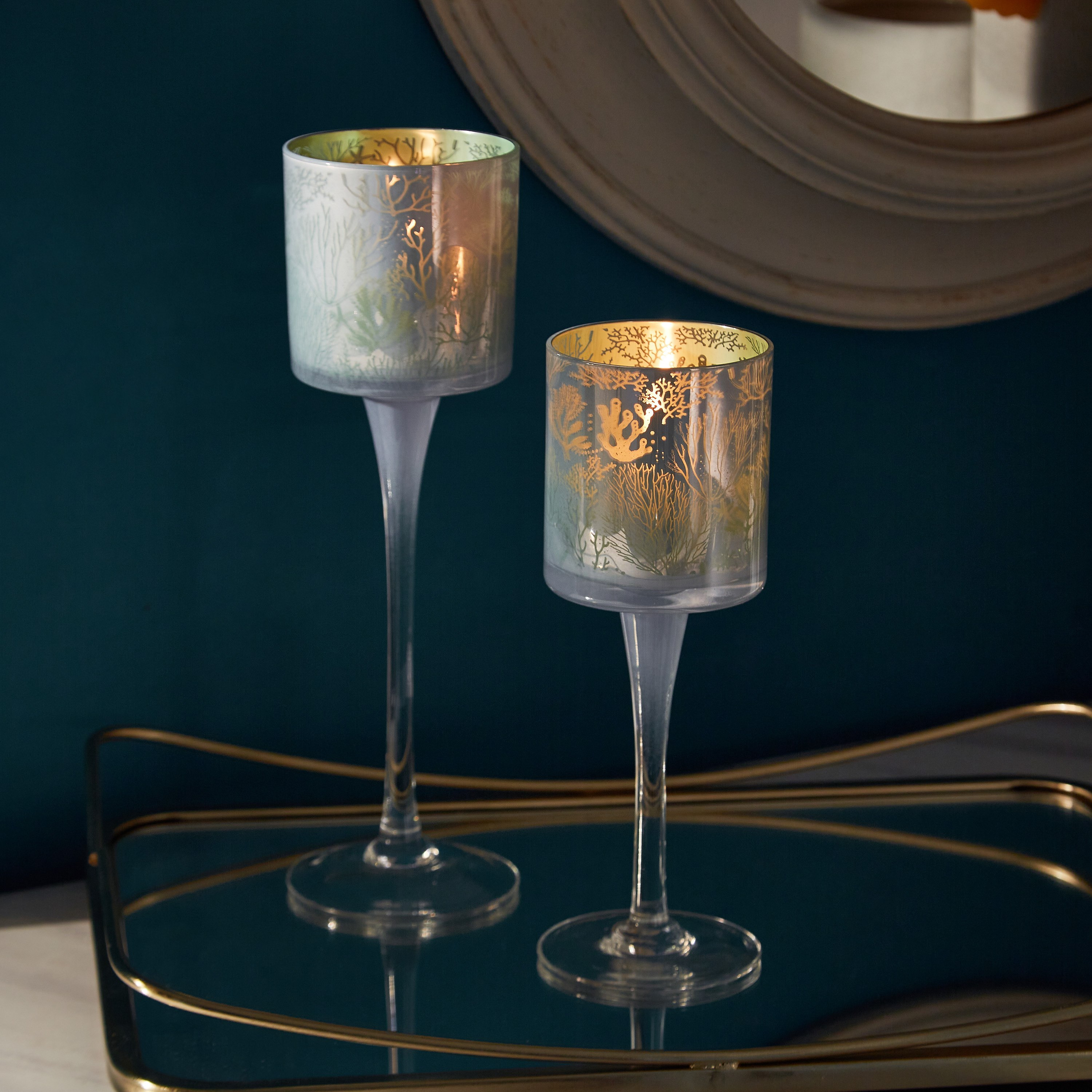 طقم حامل شموع زجاجي - قطعتين من سكيري-hbxlivingroom-decorandaccessories-candleholders-image-2