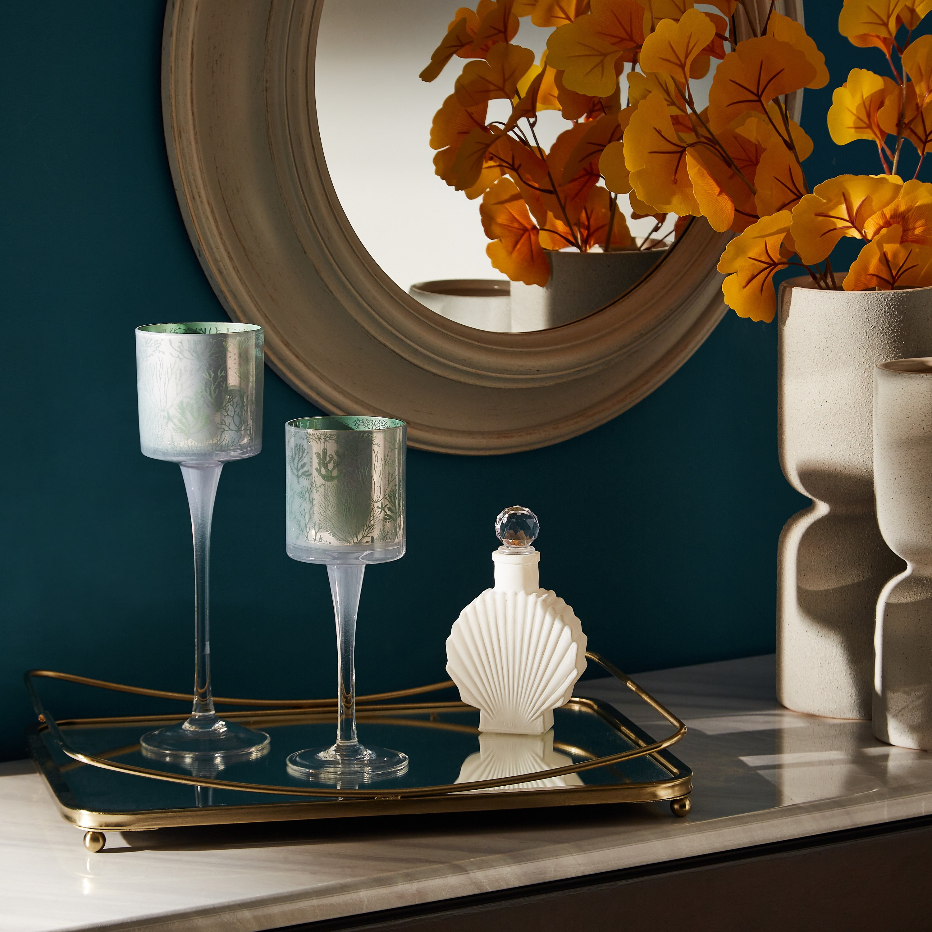 طقم حامل شموع زجاجي - قطعتين من سكيري-hbxlivingroom-decorandaccessories-candleholders-image-4
