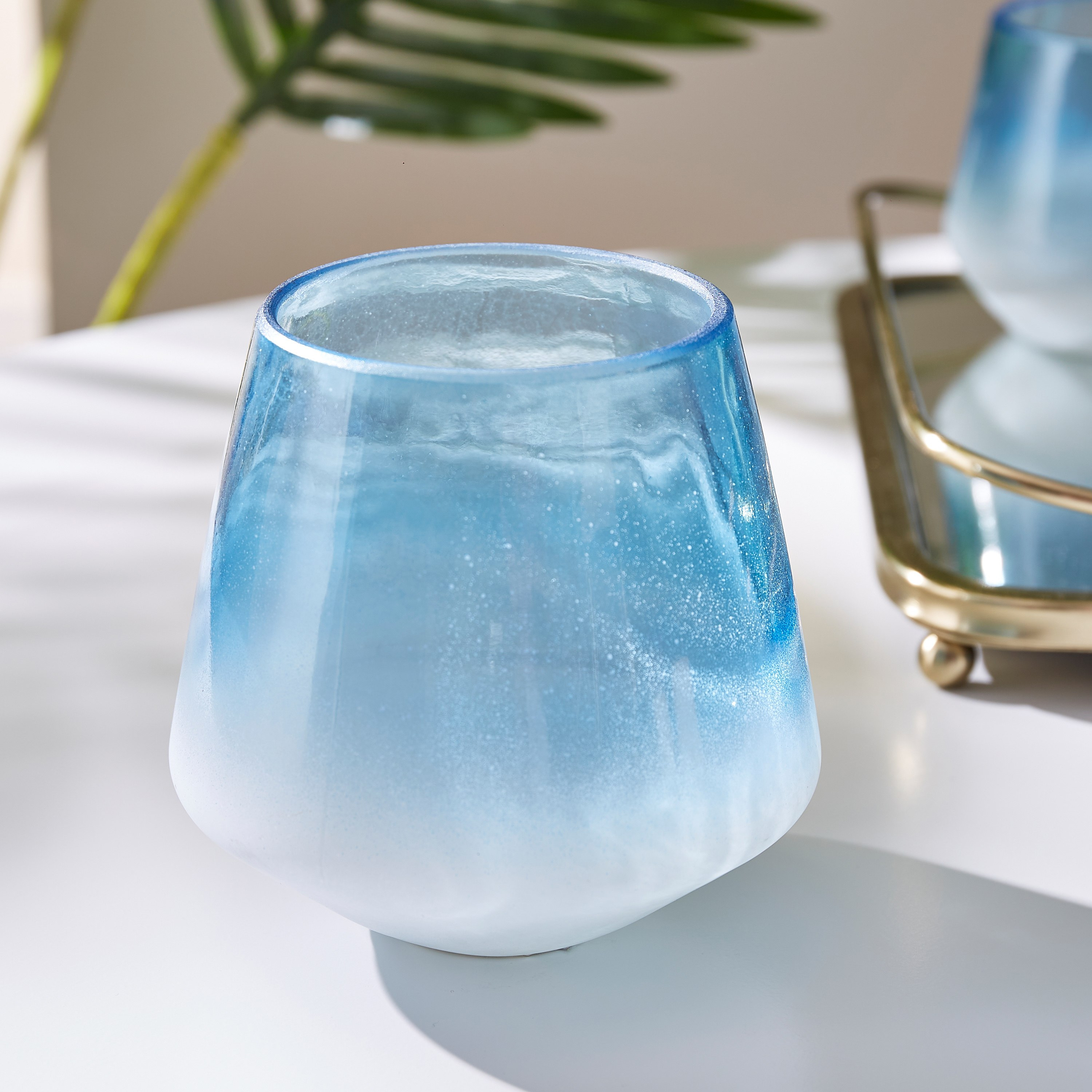 حامل شموع زجاجي أمبر من سكيري - 11 سم-hbxlivingroom-decorandaccessories-candleholders-image-2