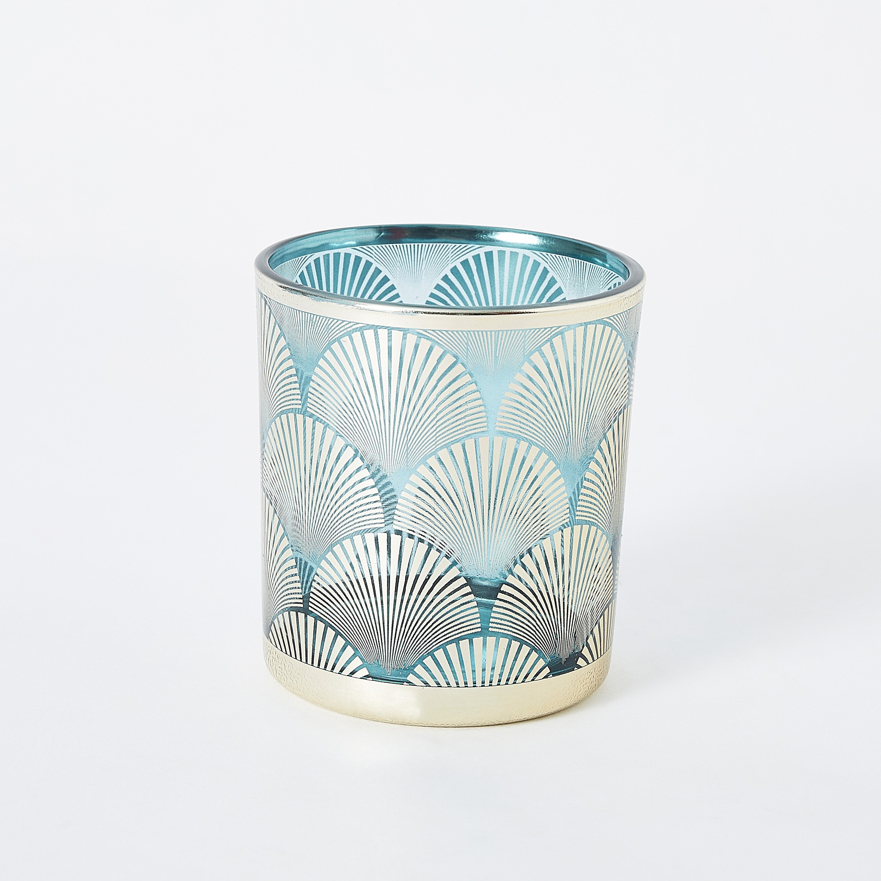 شمعة فوتيف بإطار زجاجي وطبعات ميتاليك من سكيري - 7x8 سم-hbxlivingroom-decorandaccessories-candleholders-image-5