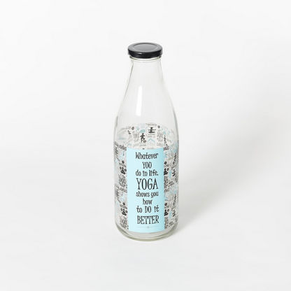 Bellissimo Yoga Print Milk Bottle - 1 L