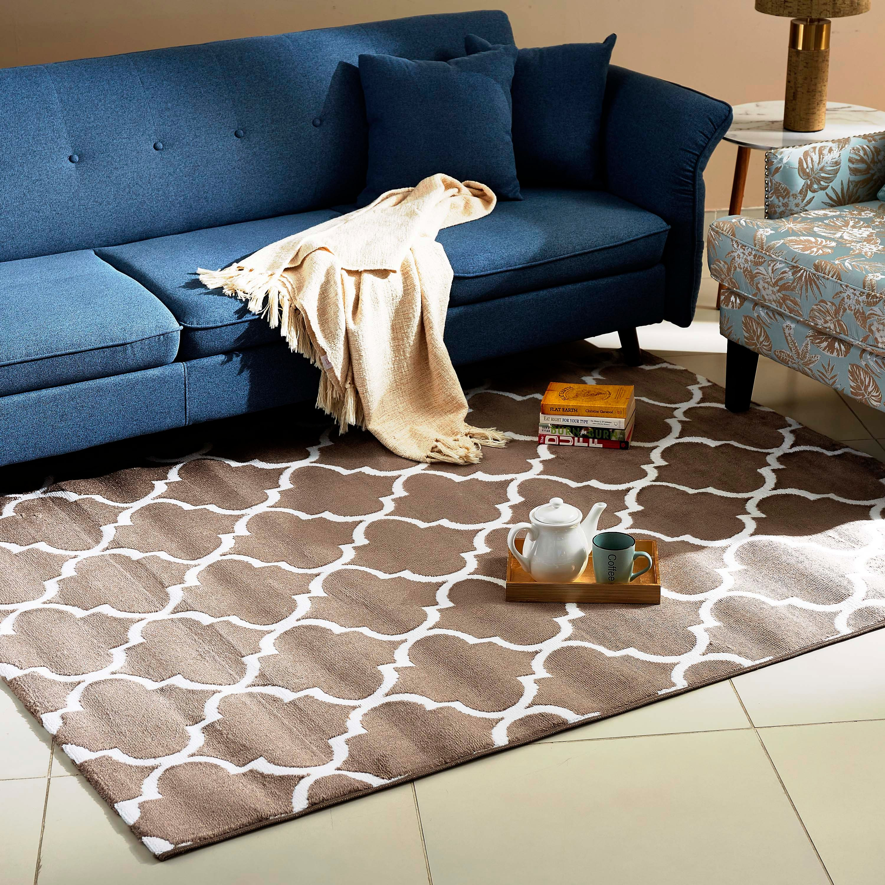 سجادة بولي بروبلين مقاومة للبقع تريليس من مشاعل - 110x160 سم-hbxdecorandfurnishings-floorcoverings-rugs-image-1