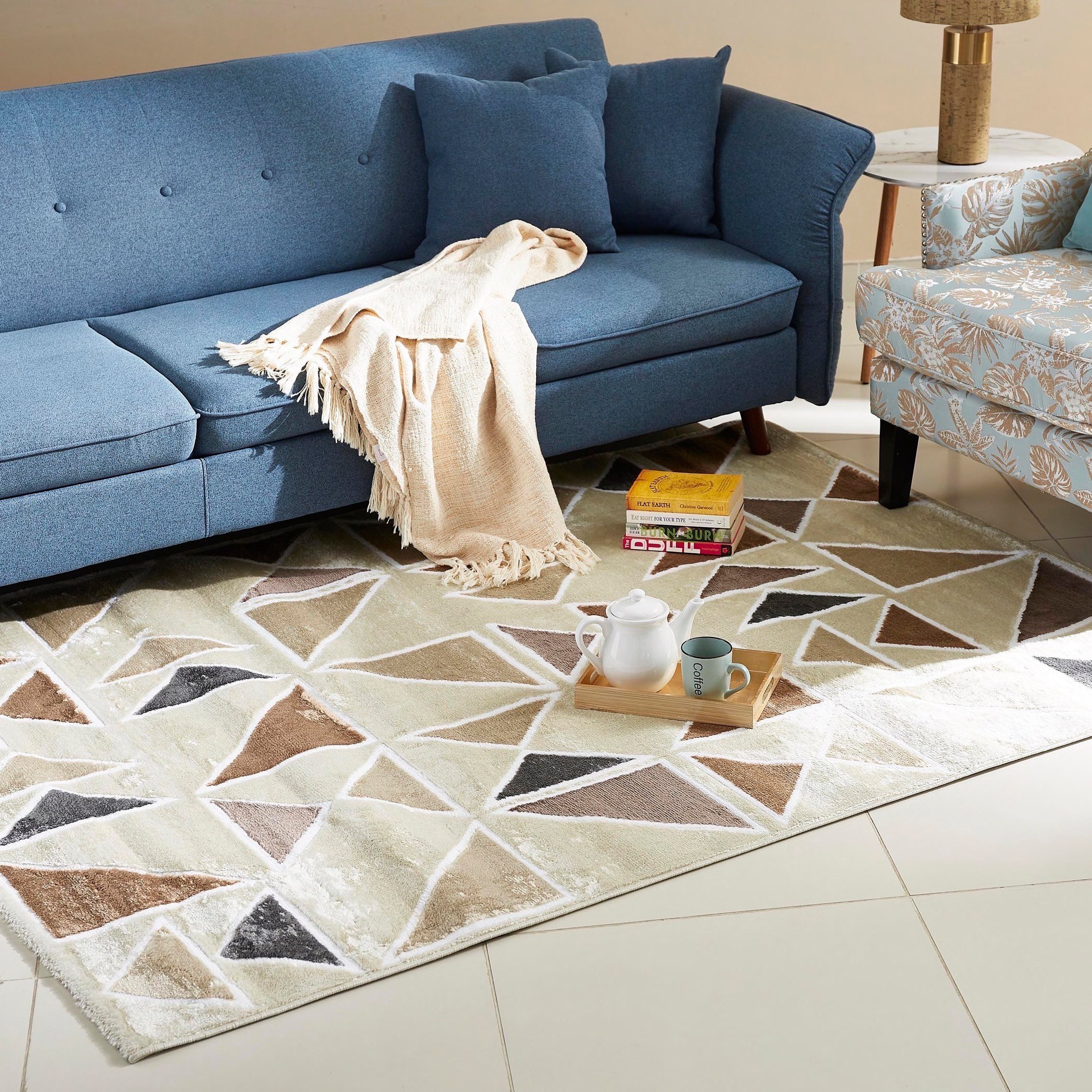 سجادة بولي بروبلين مقاومة للبقع من مشاعل كاسبيان - 110x160 سم-hbxdecorandfurnishings-floorcoverings-rugs-image-1