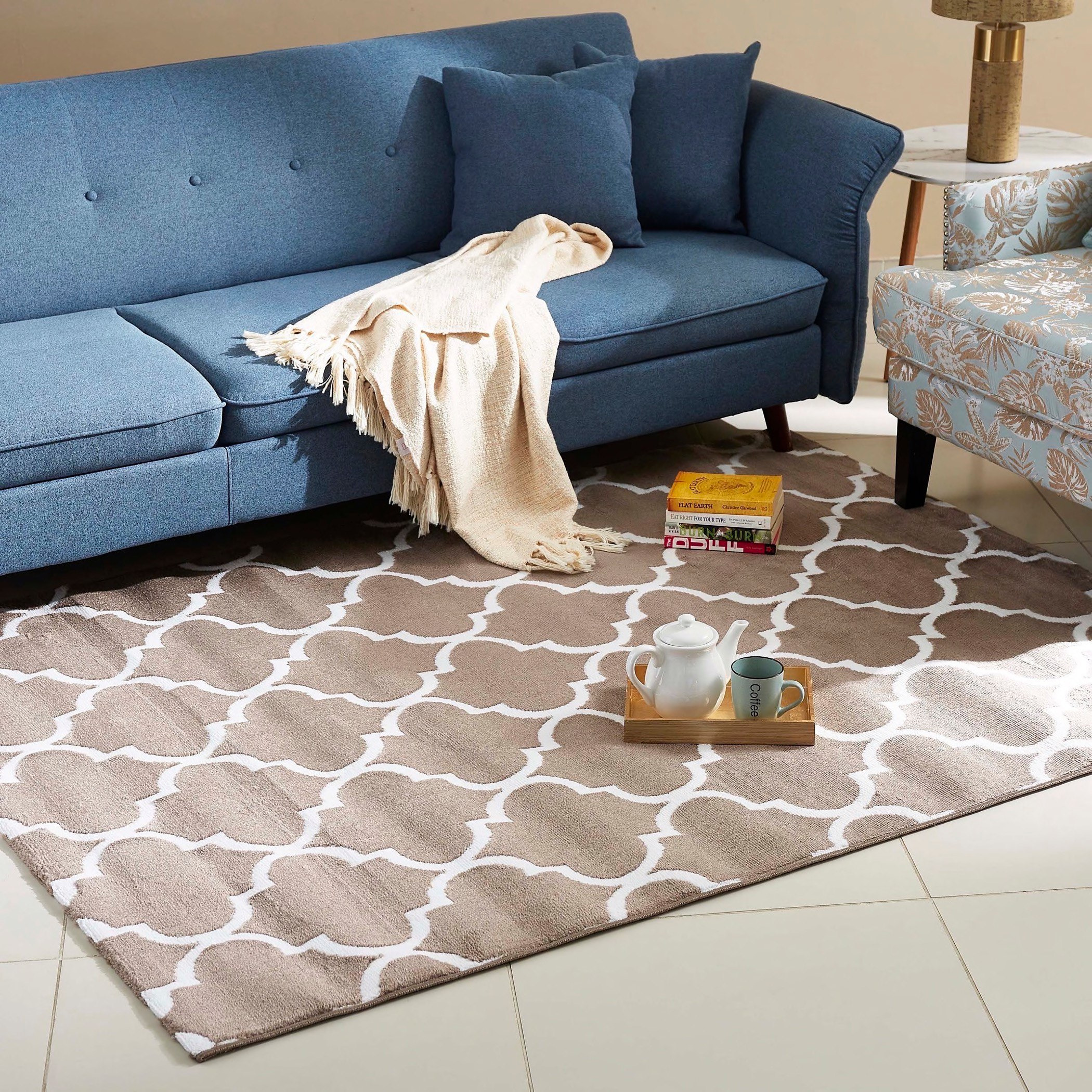 سجادة بولي بروبلين مقاومة للبقع كبيرة من مشاعل تريليس - 150x200 سم-hbxdecorandfurnishings-floorcoverings-rugs-image-1