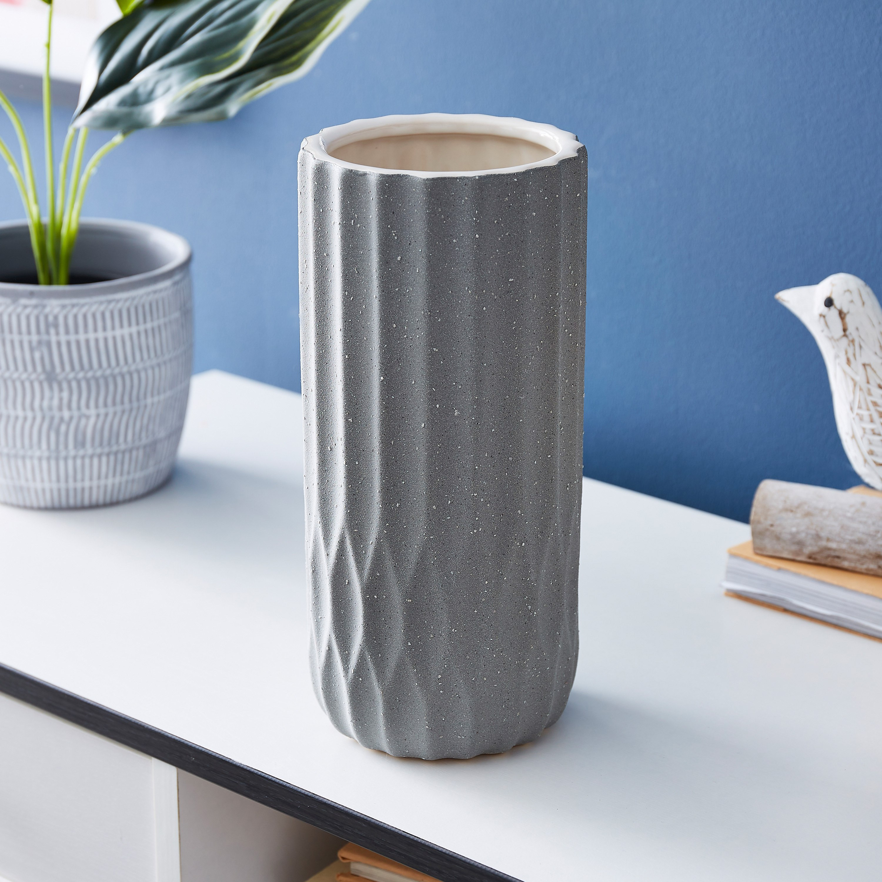 Sansa Ceramic Faceted Tall Vase - 13x13x30 cm-PROMO_HB_AE_B1G1_250925-image-1