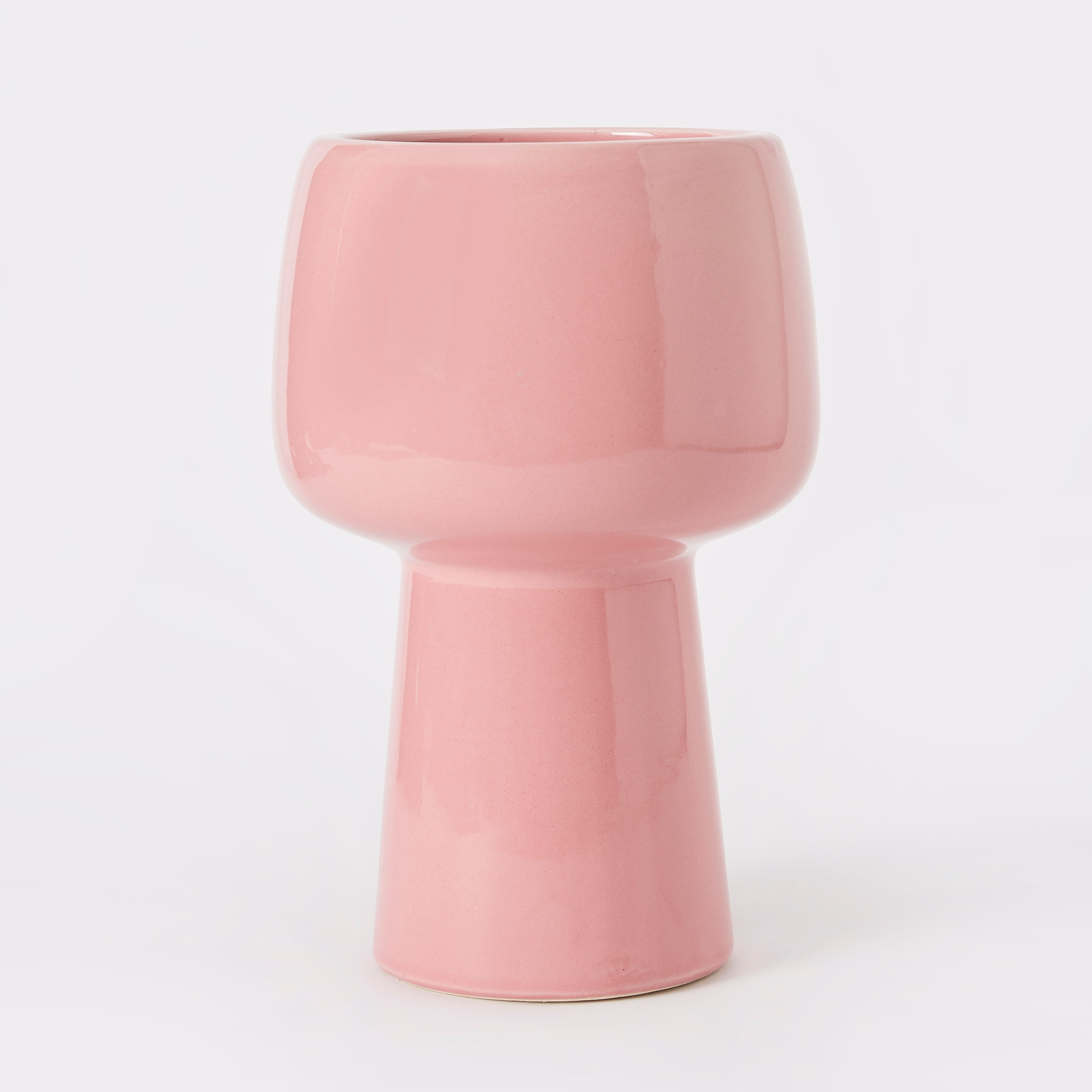مزهرية سيراميك زجاجية مع حامل من سانسا - 15x15x23 سم-hbxbedroom-decorandaccessories-vases-image-5
