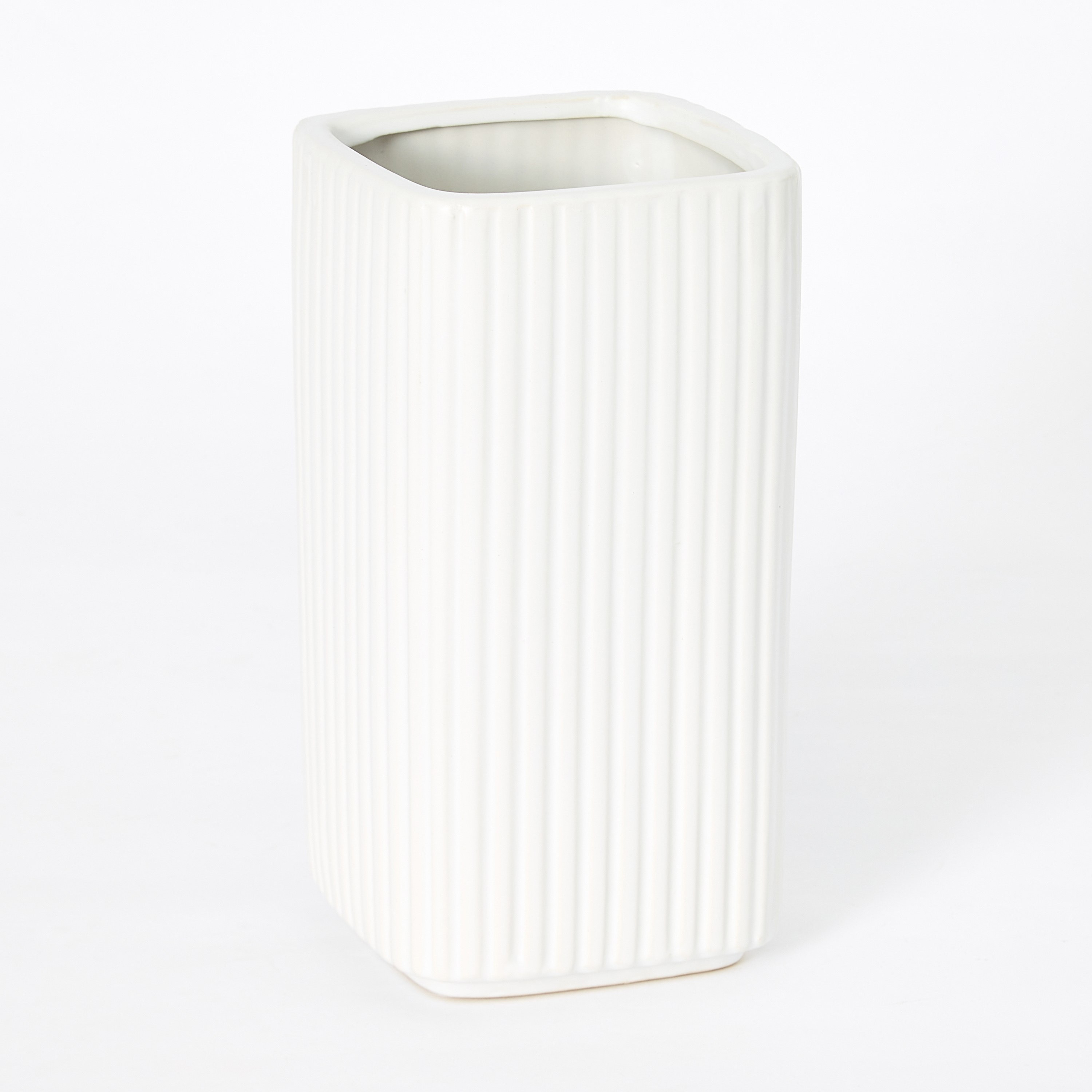 مزهرية سيراميك مضلعة من سانسا - 10.5x10.5x20 سم-hbxbedroom-decorandaccessories-vases-image-5