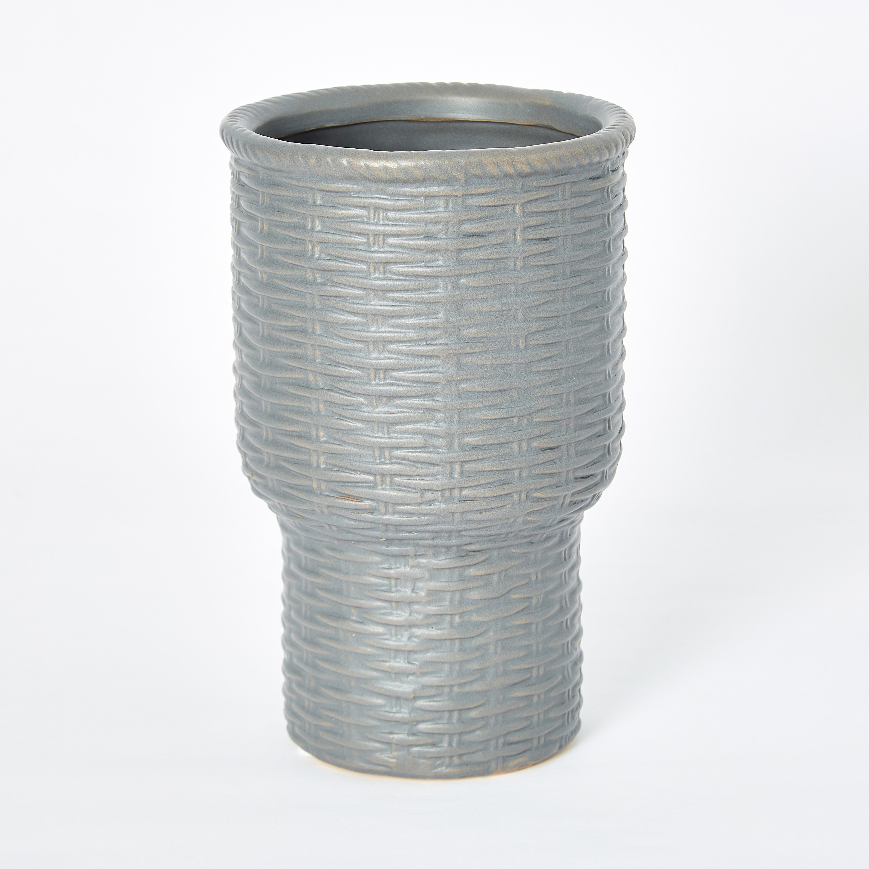 مزهرية سيراميك بملمس منسوج من سانسا - 12.5x12.5x20 سم-hbxbedroom-decorandaccessories-vases-image-5