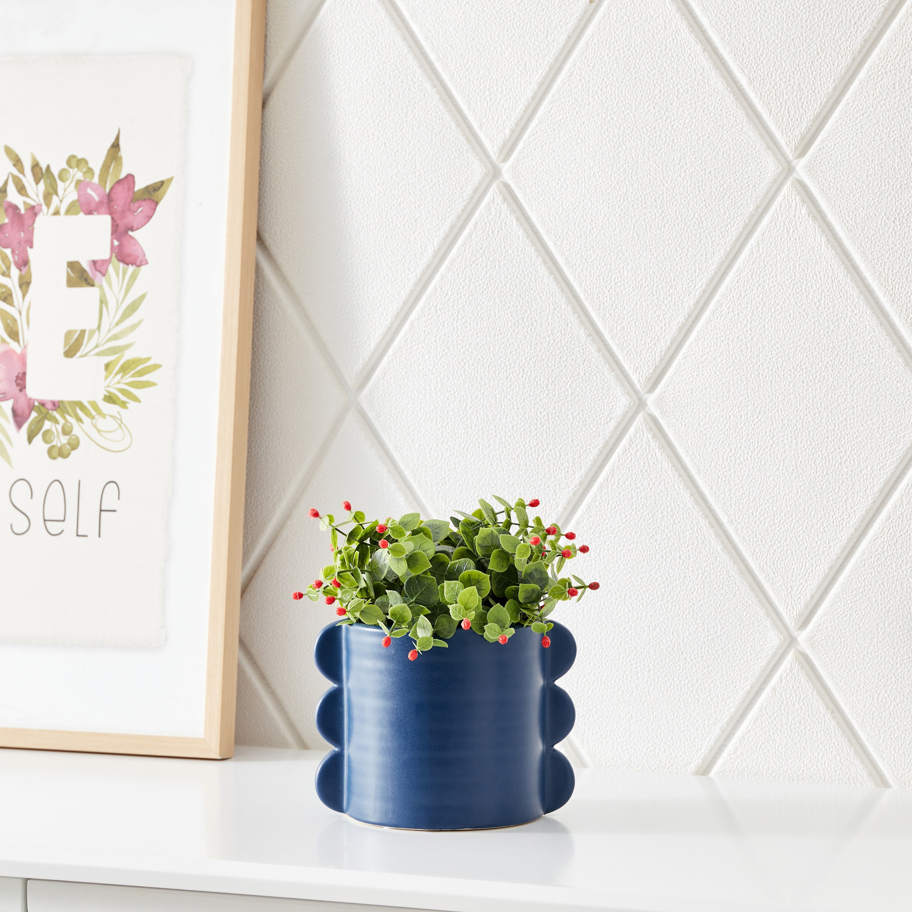 Sansa Small Ceramic Abstract Sphere in Cylinder Vase - 17.5x13.5x13.5 cm-hbxbedroom-decorandaccessories-vases-image-1