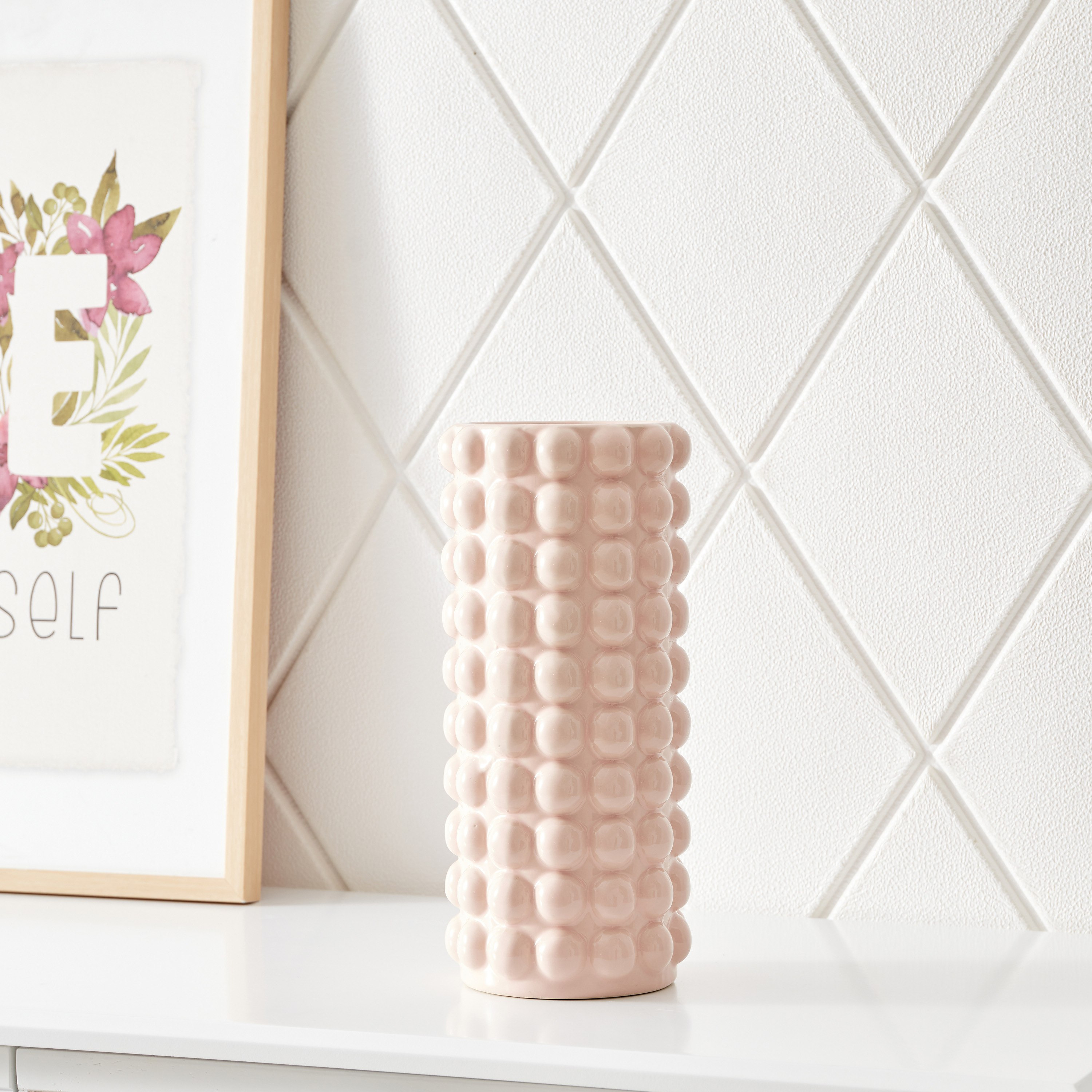 مزهرية سيراميك منقطّة ثلاثية الأبعاد من سانسا 3D × - 14x14x31 × 25.5 سم-hbxbedroom-decorandaccessories-vases-image-2