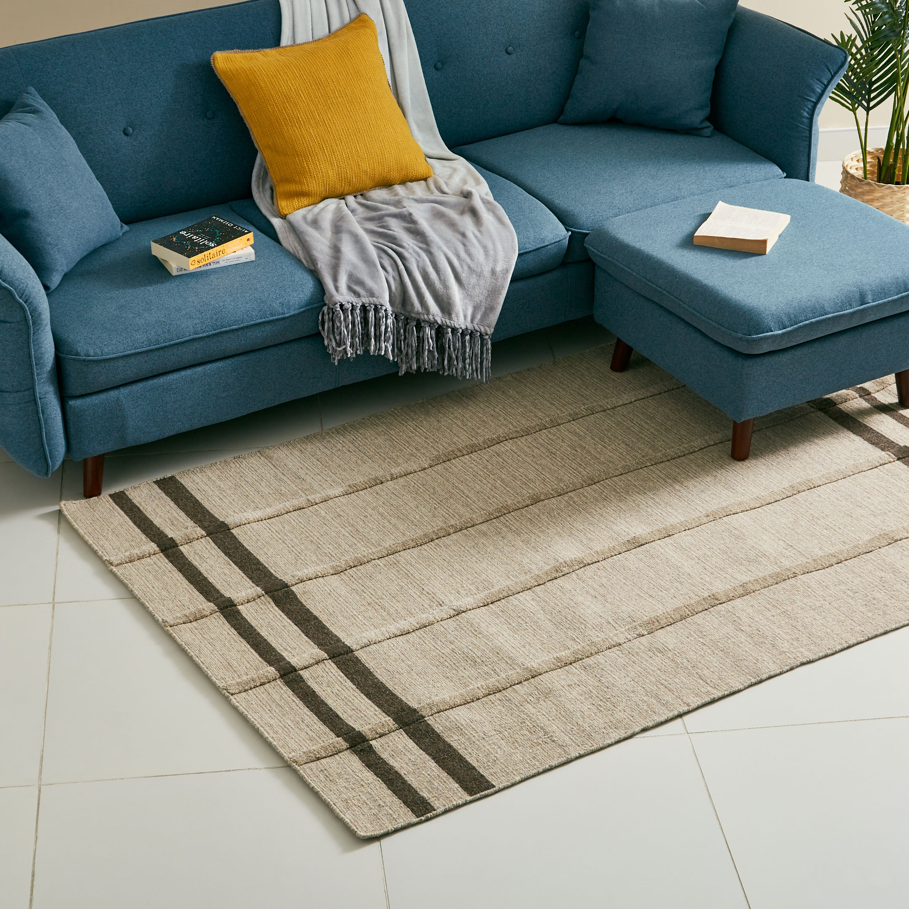 سجادة دوري صوف مصنوعة يدويًا من ليام - 133x195 سم-hbxdecorandfurnishings-floorcoverings-rugs-image-1