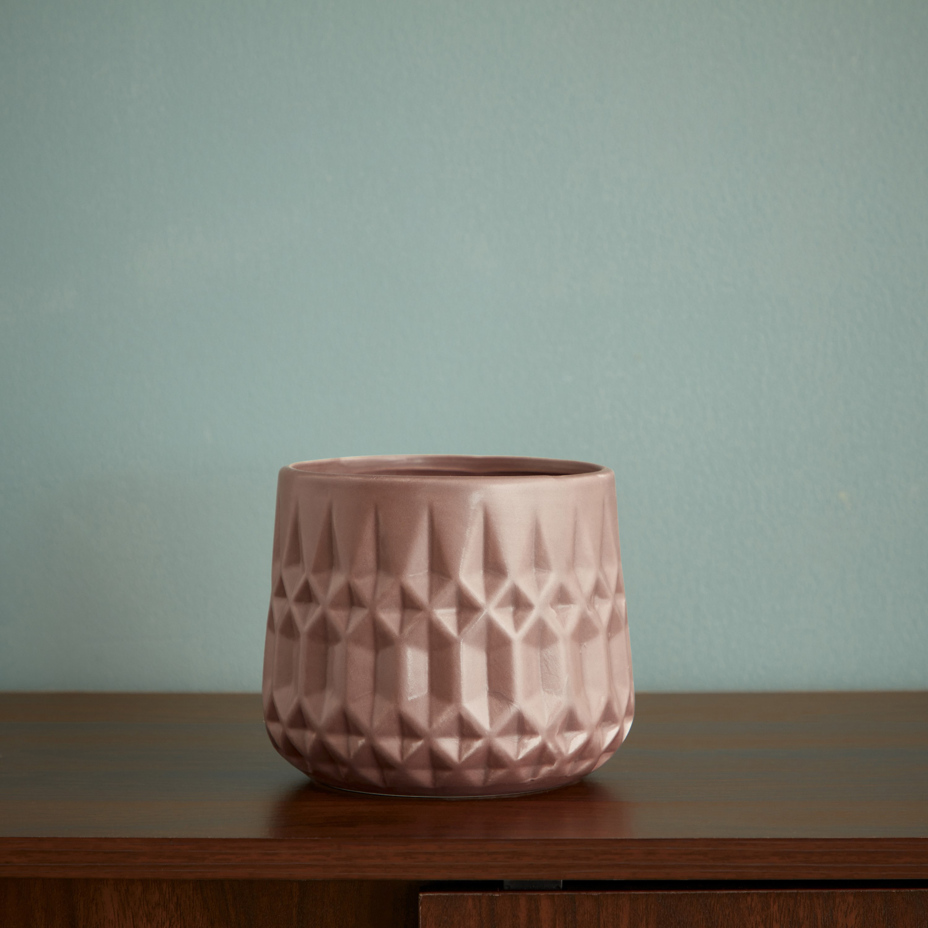Ciara Diamond Texture Ceramic Planter - 14.3x14.3x12.3 cm-PROMO_HB_AE_B1G1_250925-image-1