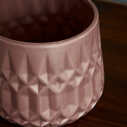 Ciara Diamond Texture Ceramic Planter - 14.3x14.3x12.3 cms