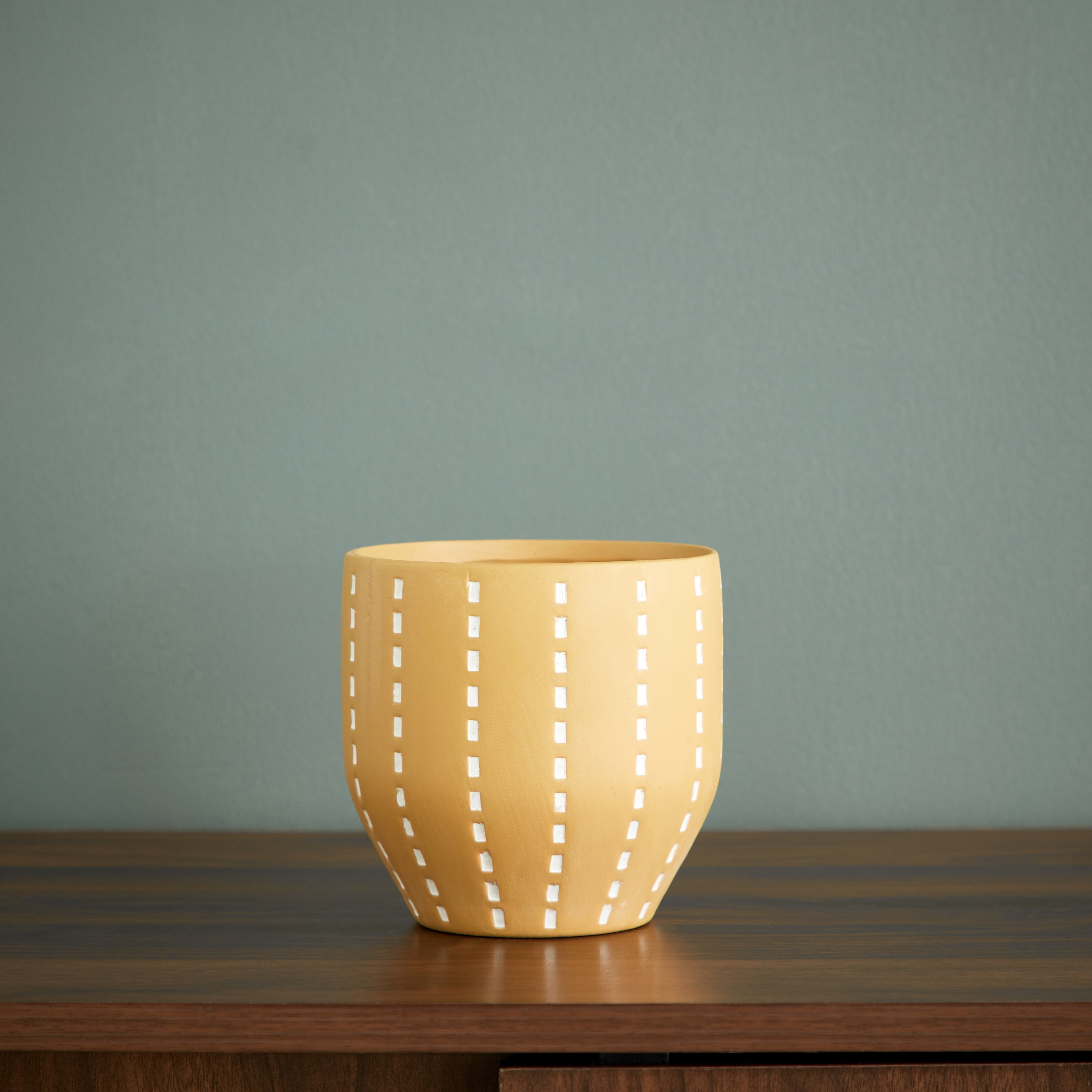 Ciara Stitch Pattern Ceramic Planter - 12.8x12.8x12.6 cm-PROMO_HB_AE_B1G1_250925-image-1