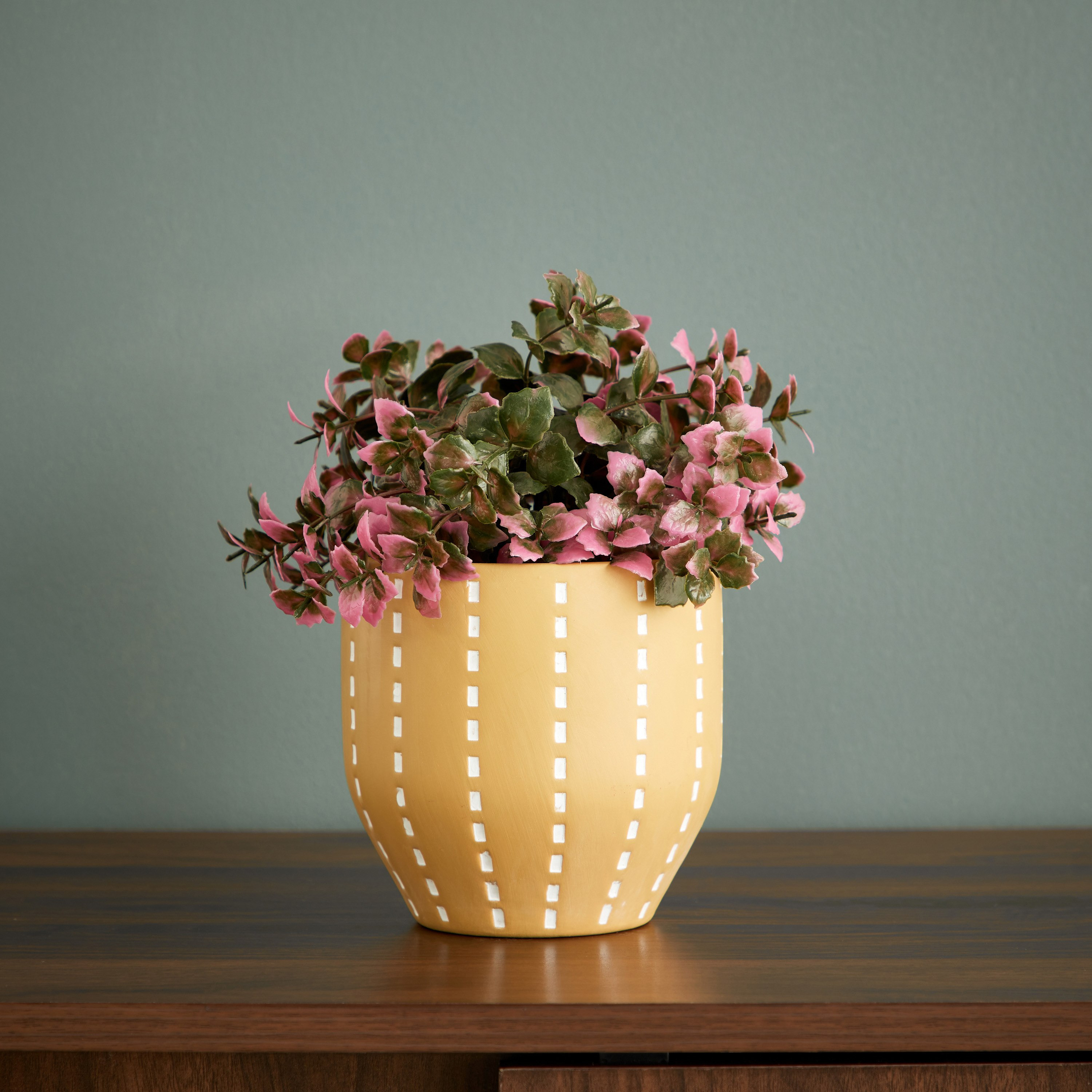 Ciara Stitch Pattern Ceramic Planter - 12.8x12.8x12.6 cm-PROMO_HB_AE_B1G1_250925-image-2