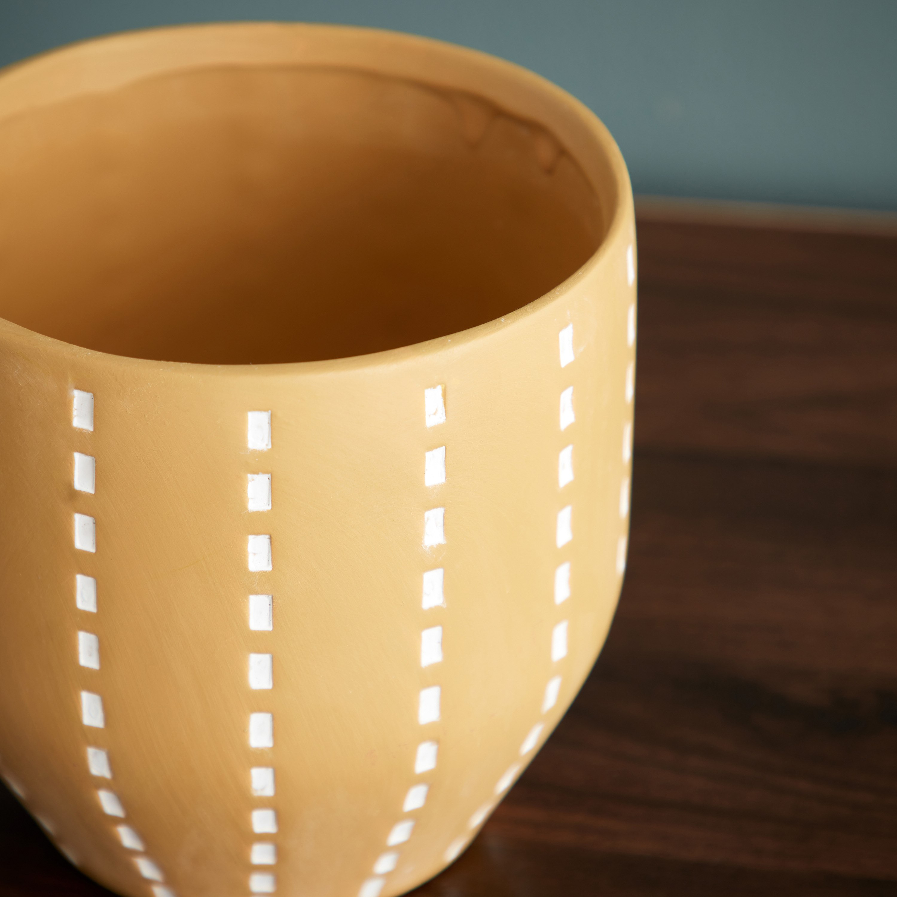 Ciara Stitch Pattern Ceramic Planter - 12.8x12.8x12.6 cm-PROMO_HB_AE_B1G1_250925-image-3