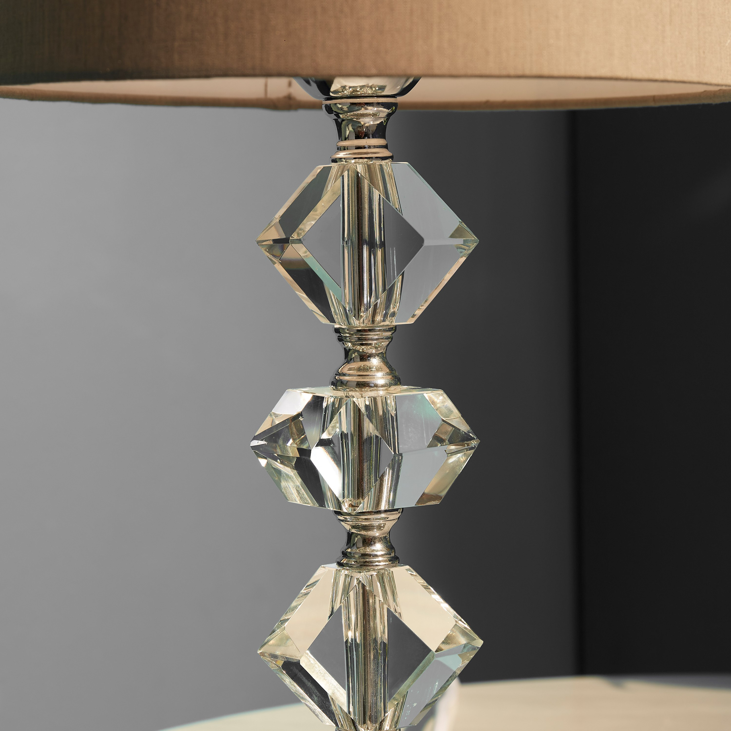 Corsa Crystal Table Lamp with Metal 3 Crystal Bolbs Base - 43x26 cm-hbxlivingroom-lighting-tablelamps-image-3