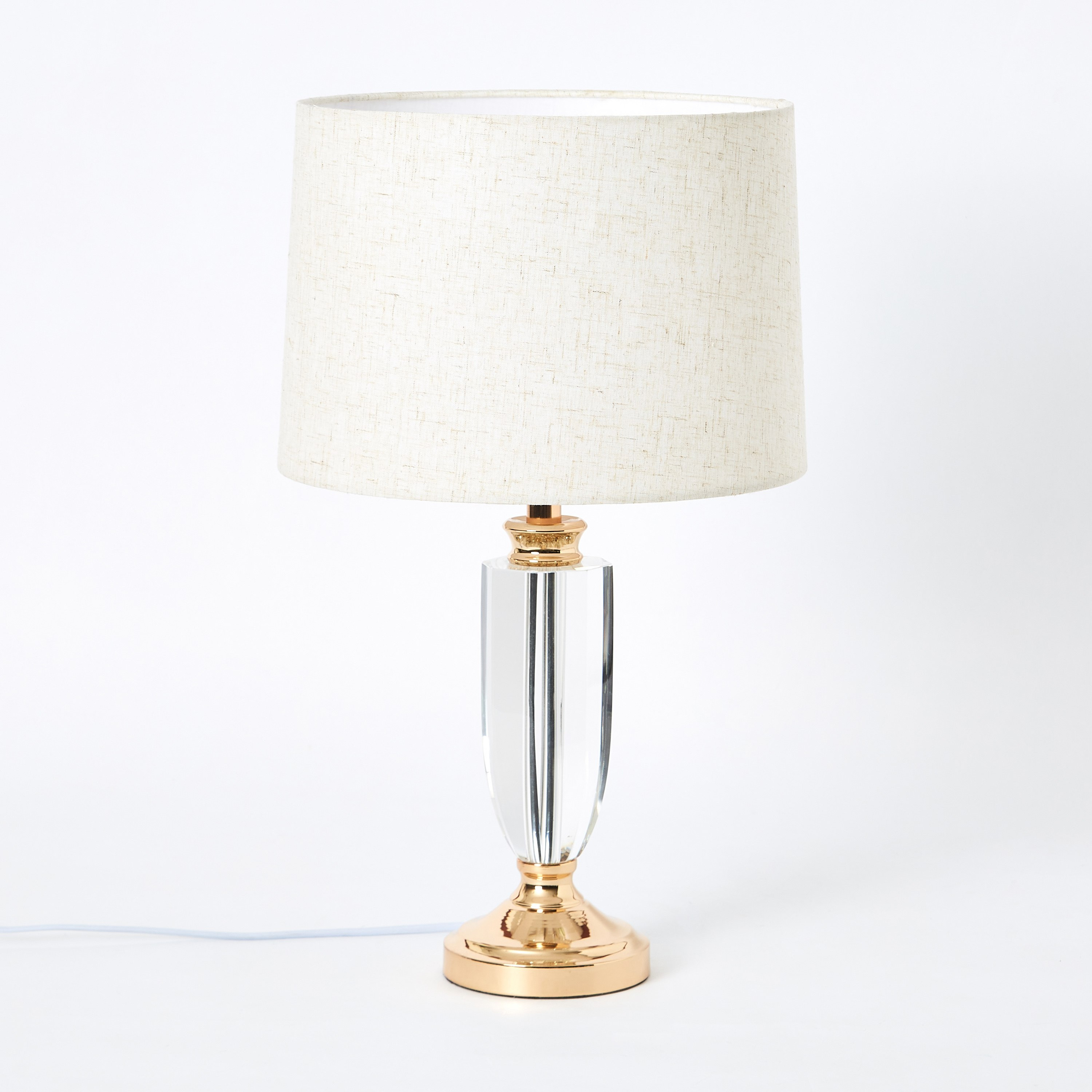 مصباح طاولة بقاعدة معدنية كريستال مع غطاء كُسرات من كورسا - 51×28 سم-hbxlivingroom-lighting-tablelamps-image-5