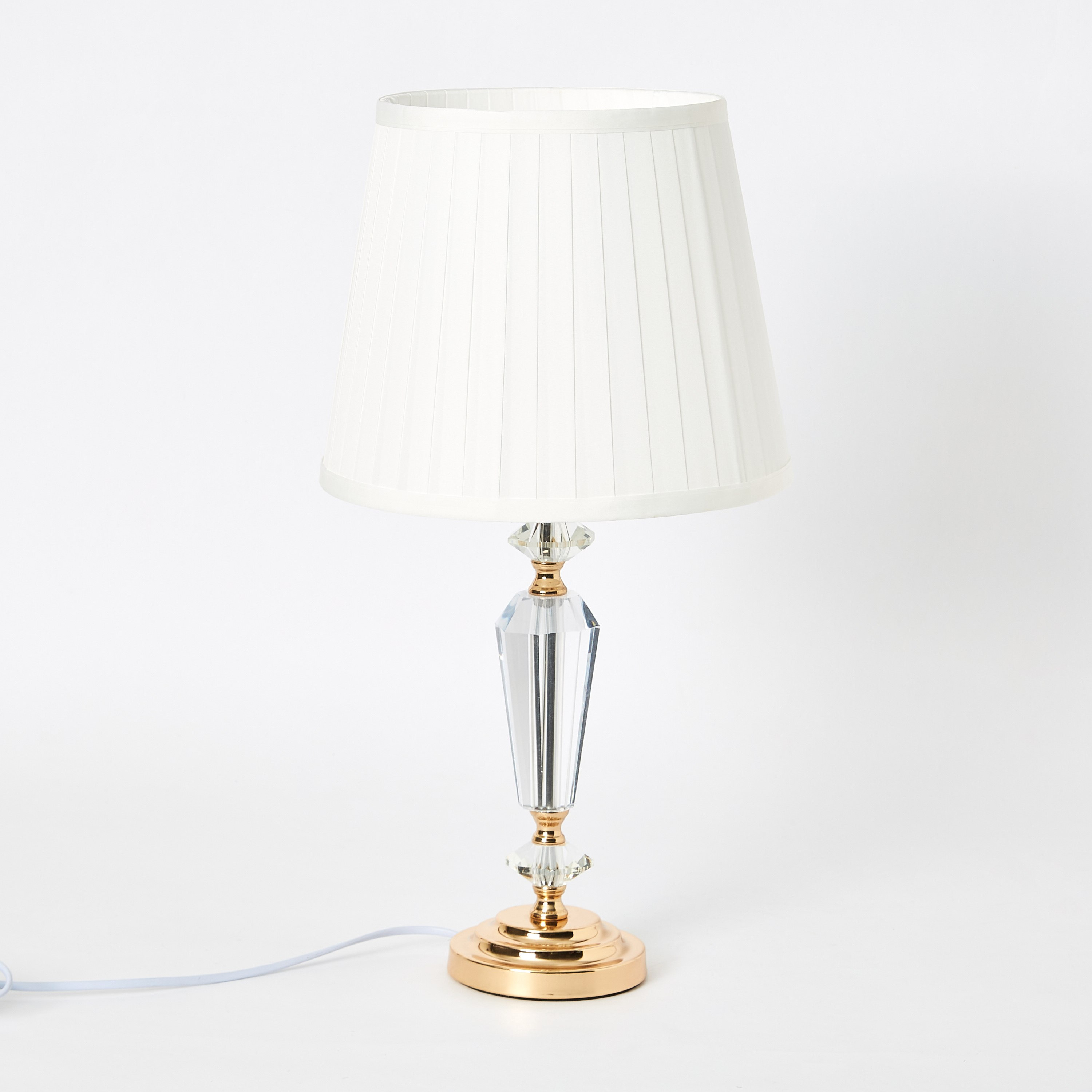 Corsa Crystal Metal Base Table Lamp with Pleated Shade - 56x28 cm-hbxlivingroom-lighting-tablelamps-image-5