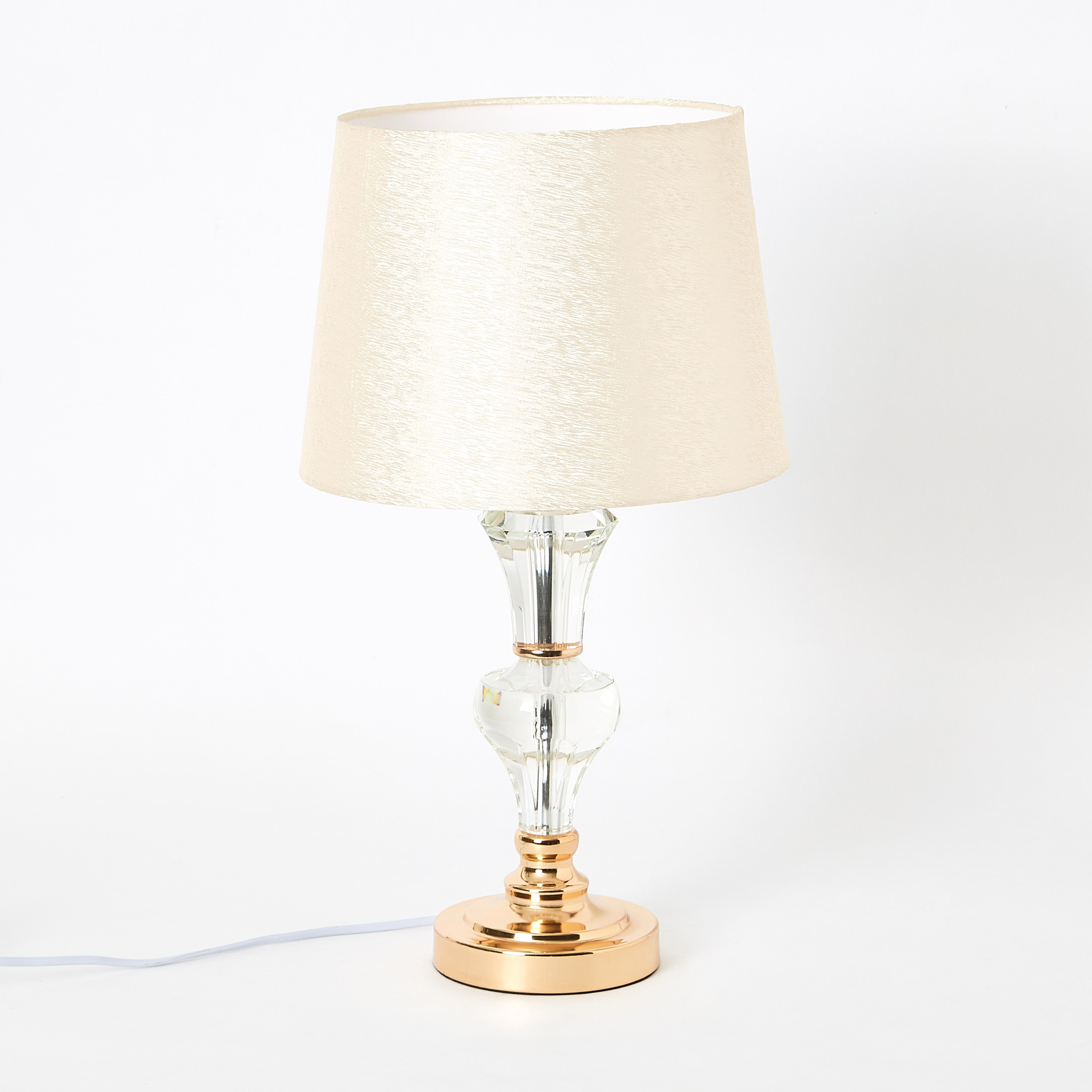 مصباح طاولة بقاعدة كريستال وغطاء من كورسا - 56×35 سم-hbxlivingroom-lighting-tablelamps-image-5