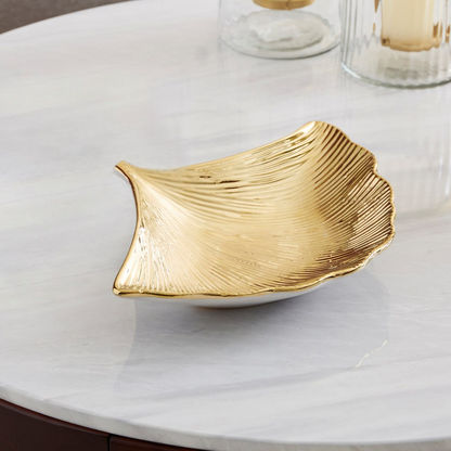 Casa Ceramic Fern Leaf Platter - 30x23x4.5 cms