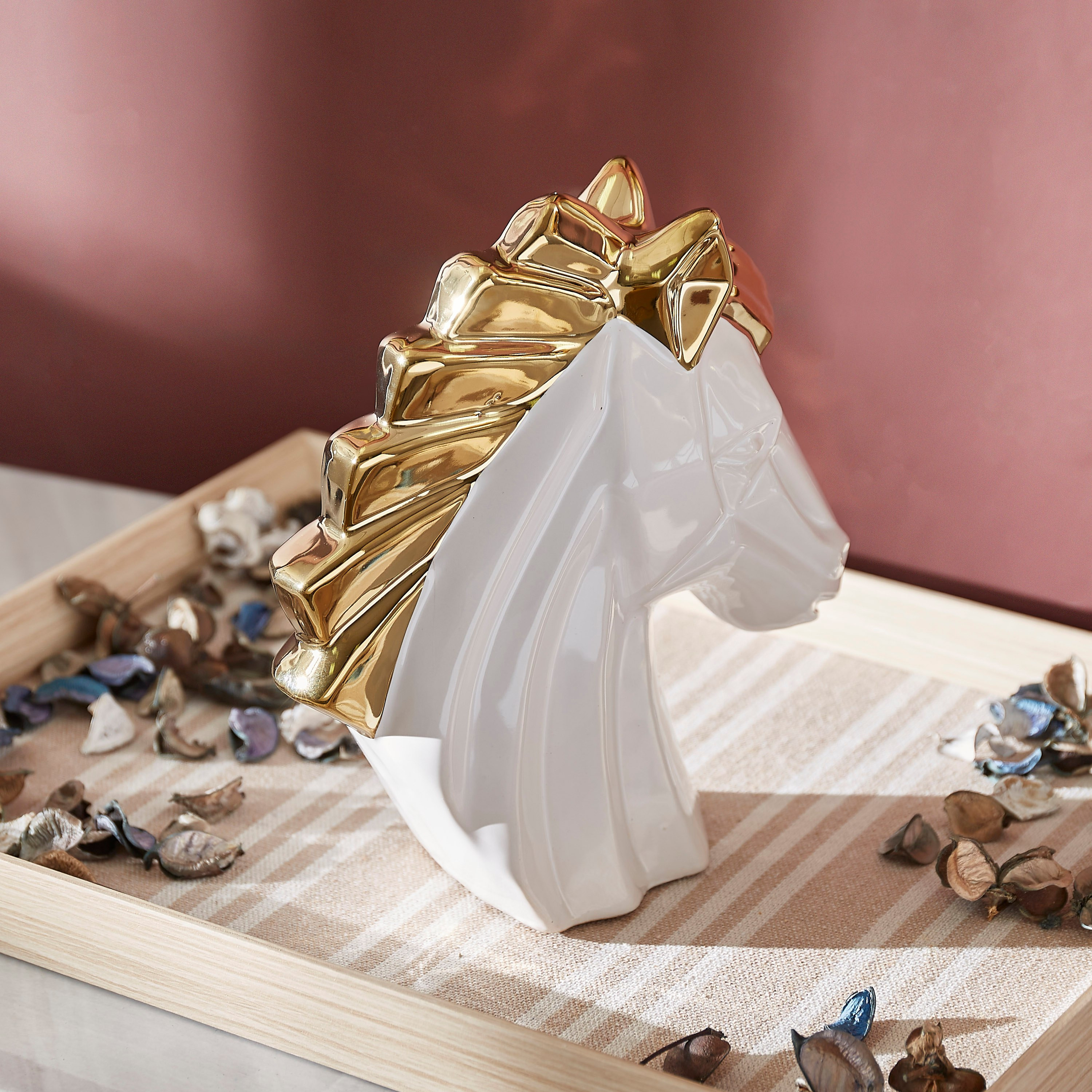 تمثال سيراميك على شكل وجه حصان من كازا - 18.5x8x21 سم-hbxhomeware-homedecor-figurinesandornaments-image-2