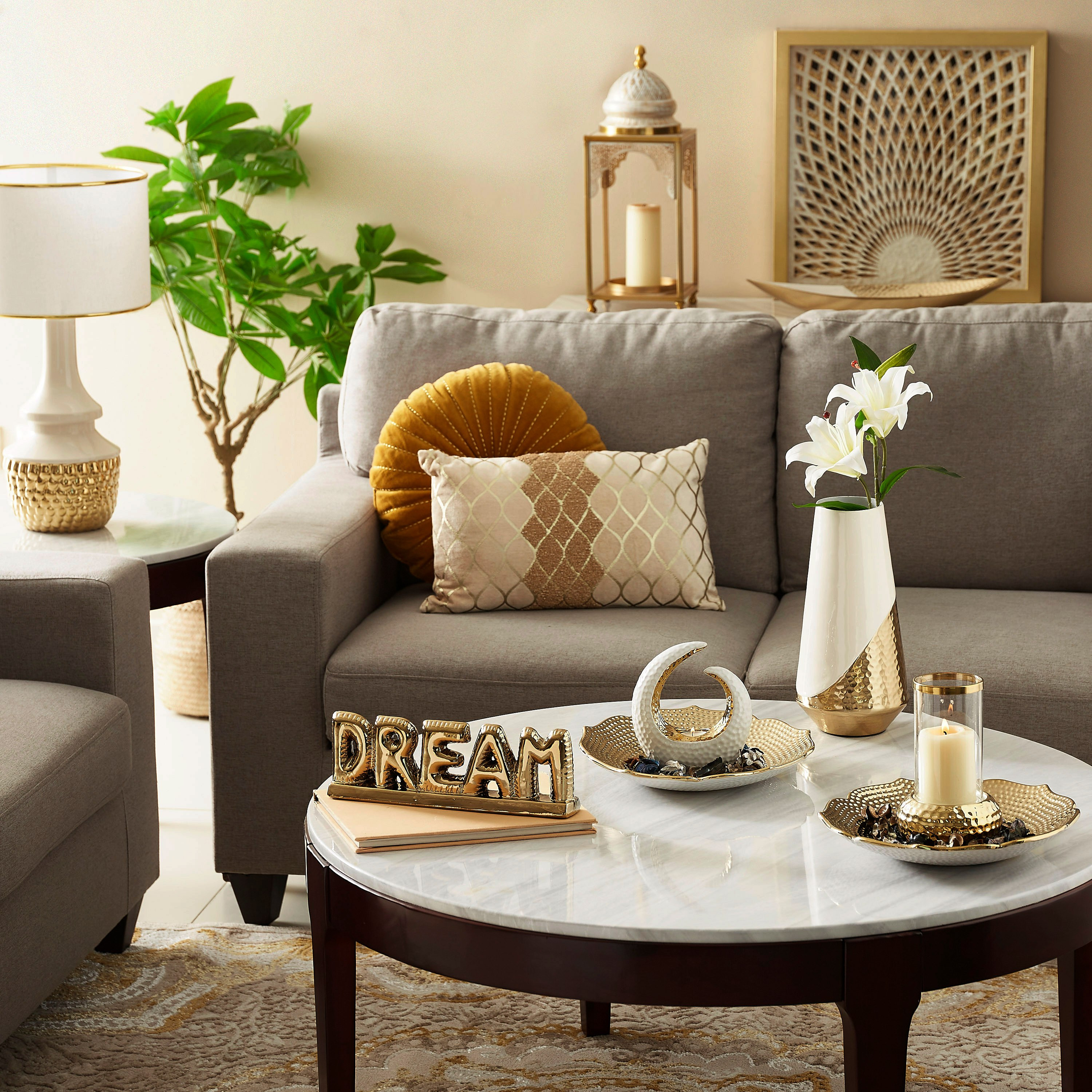 زينة منزل سيراميك بتصميم كلمة دريم من كاسا - 31x5.5x10.5 سم-hbxhomeware-homedecor-figurinesandornaments-image-4