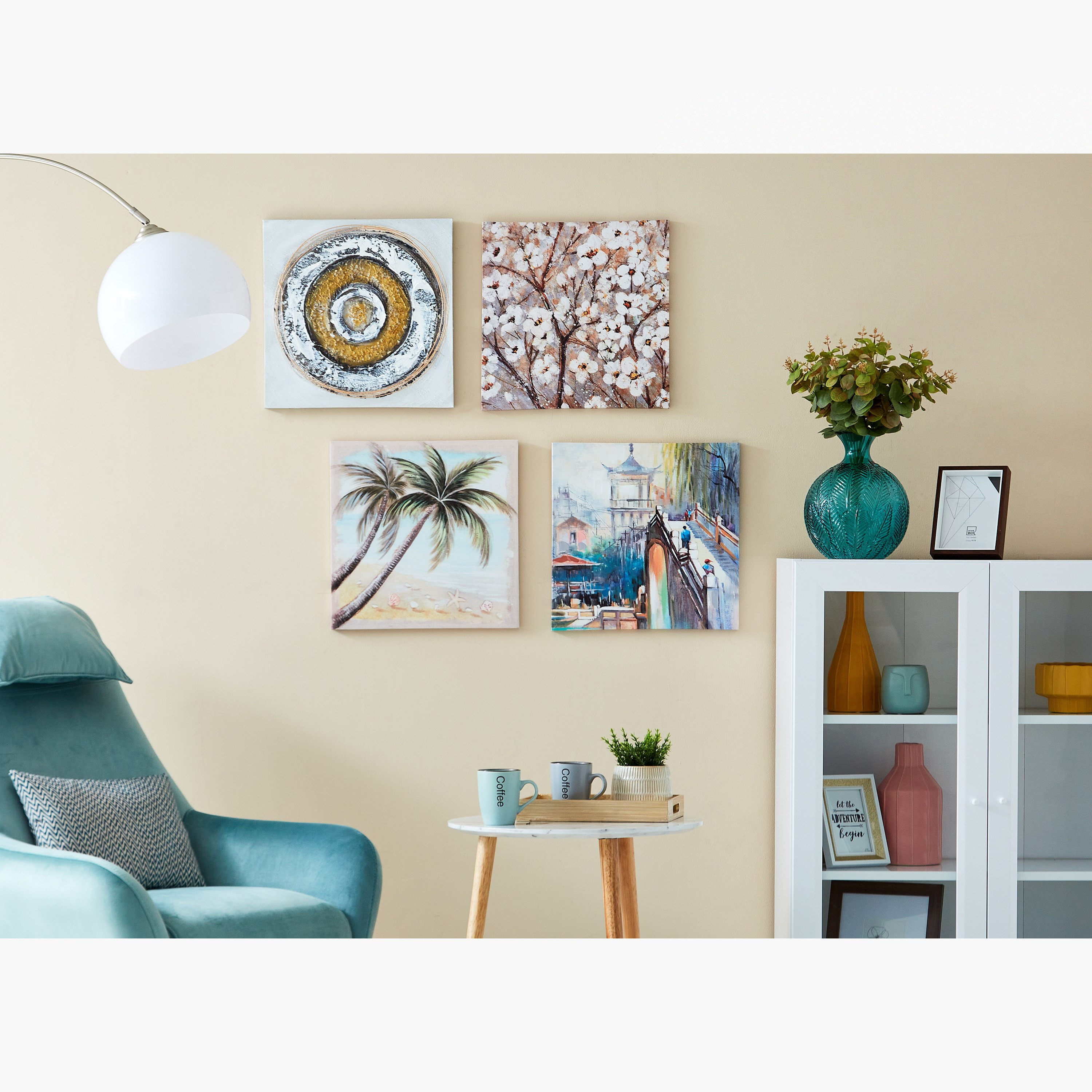لوحة كانفاس مؤطرة لشجرة جوز الهند من إلمر - 40x2x40 سم-hbxhomeware-hbxdecorandfurnishings-image-4