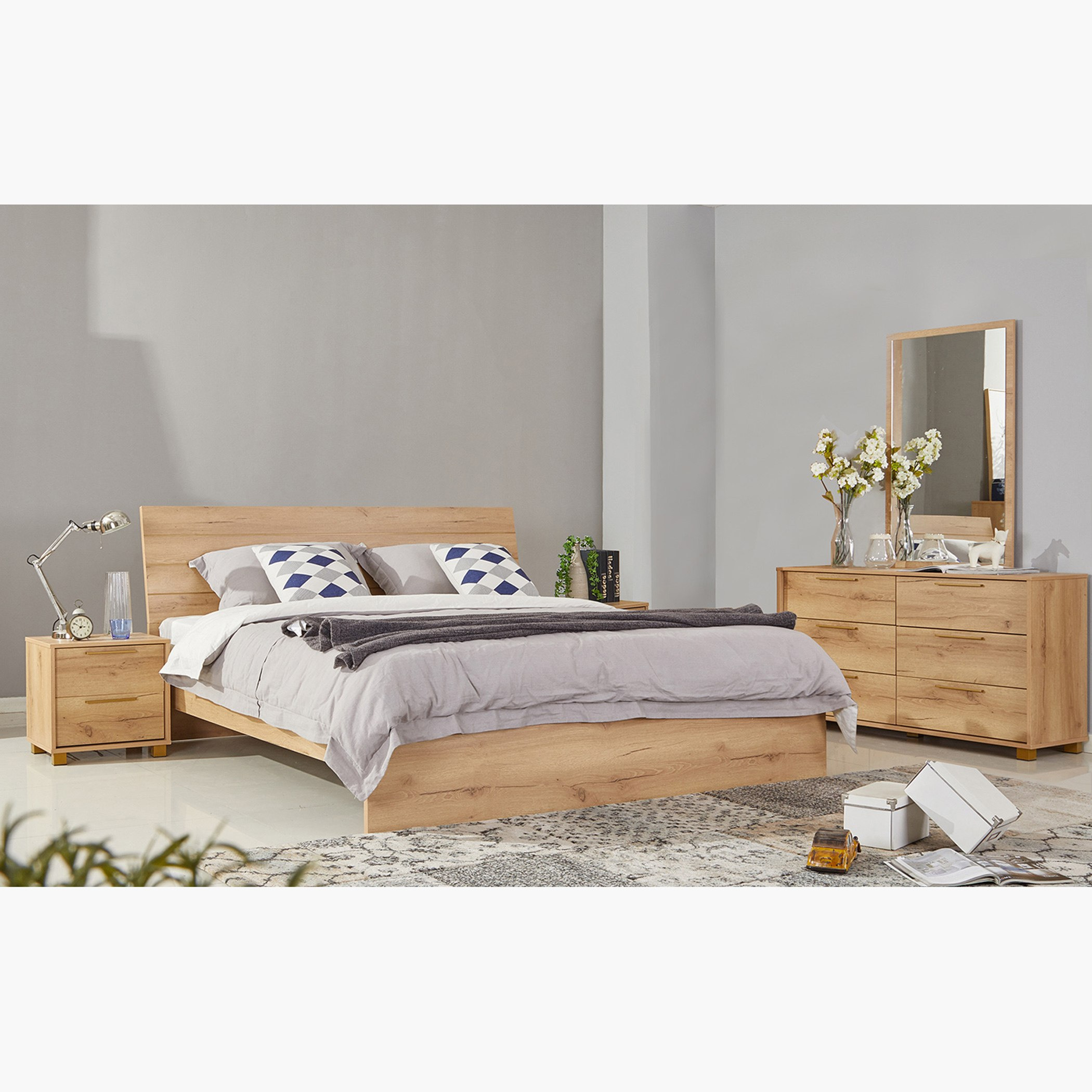 طقم غرفة نوم كينج 5 قطع من برايتون - 180x200 سم-hbxbedroom-bedsandbedsets-bedroomsets-king-image-1