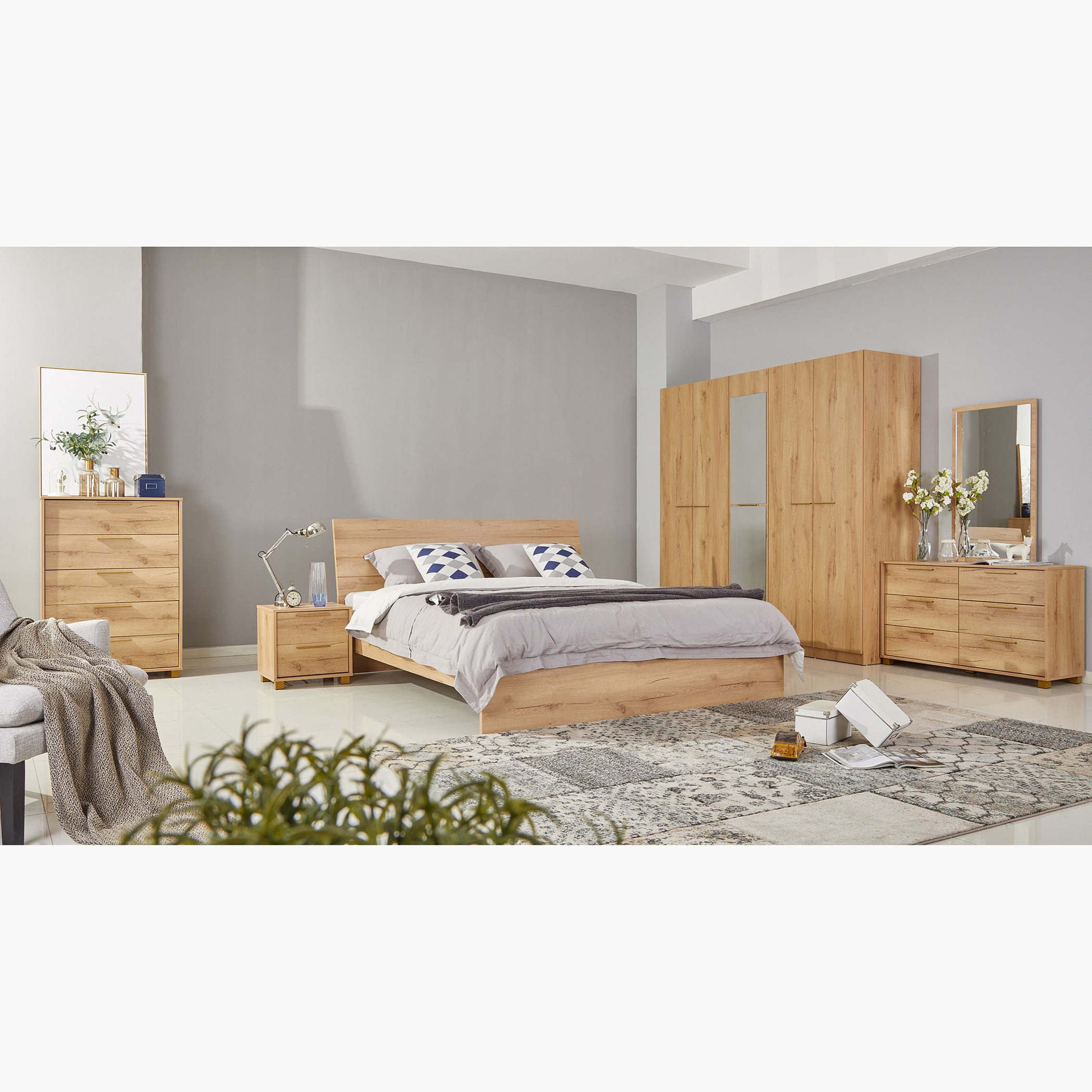 طقم غرفة نوم كينج 5 قطع من برايتون - 180x200 سم-hbxbedroom-bedsandbedsets-bedroomsets-king-image-17