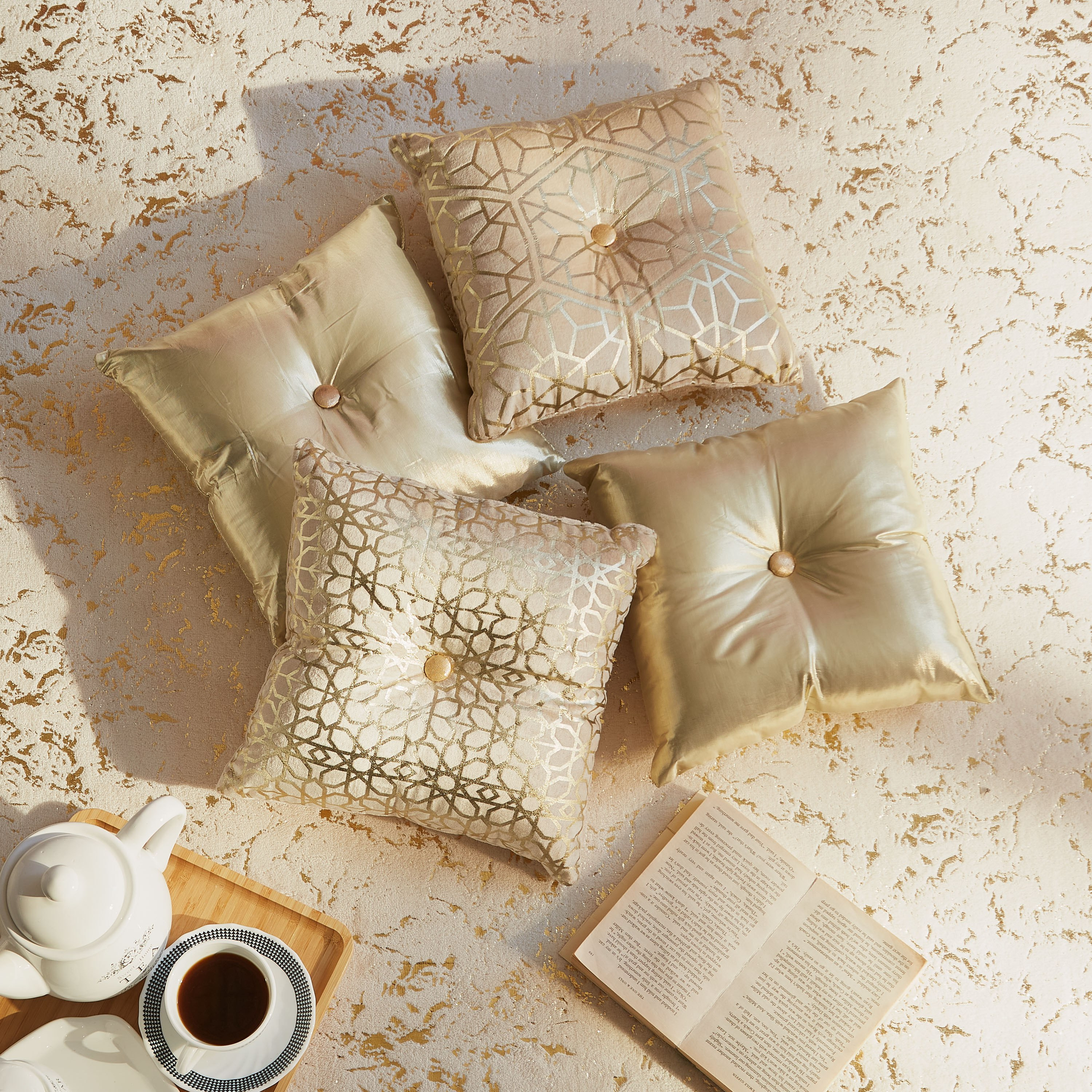 Petra 2-Piece Foil Print Filled Cushion Set - 30x30 cm-hbxlivingroom-furnishings-cushionsandcovers-filledcushions-image-3