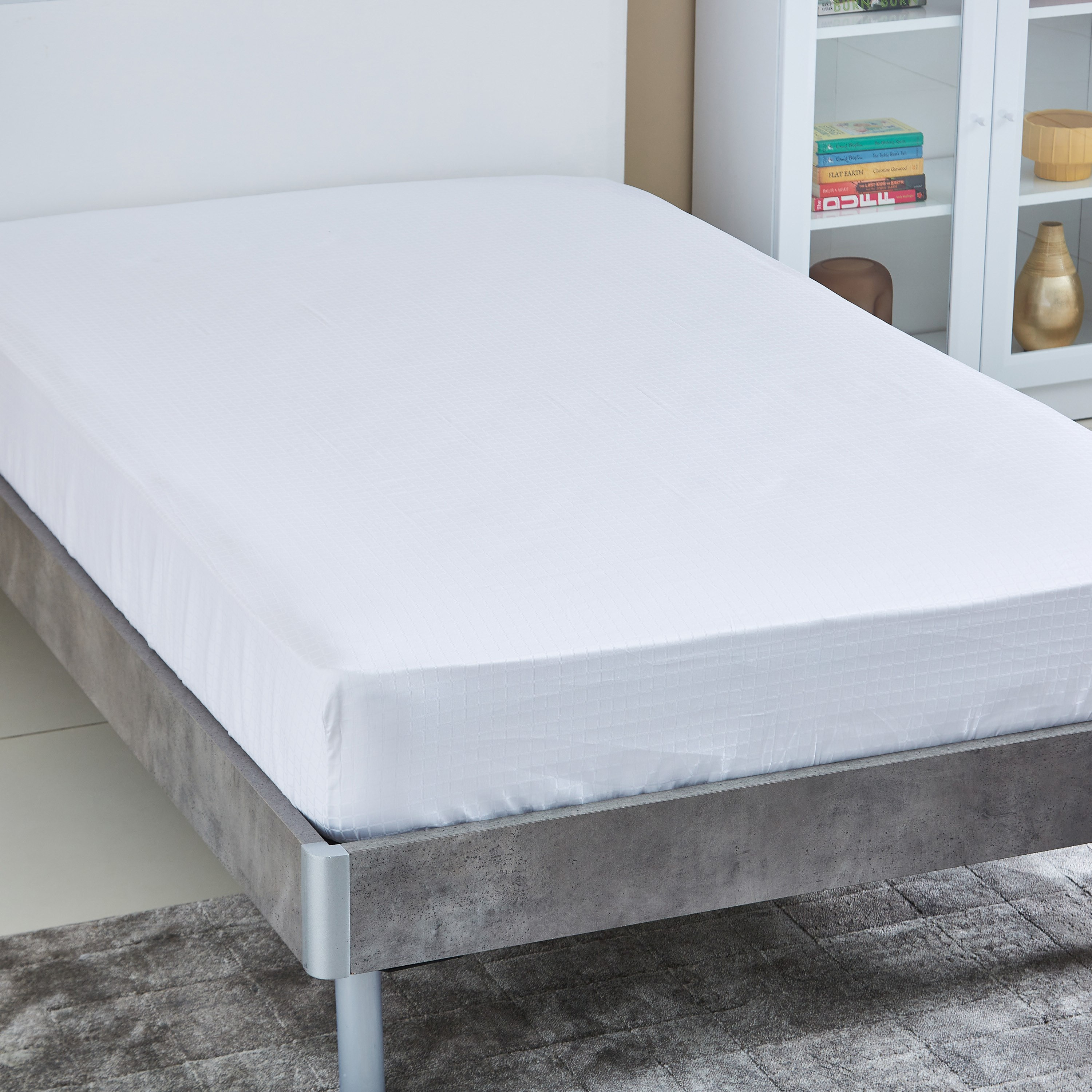 شرشف مطّاطي مزدوج معالج بزيت الصبار والجوجوبا من كامبريدج- 120x200+30 سم-hbxhomeware-hbxbedroom-image-1