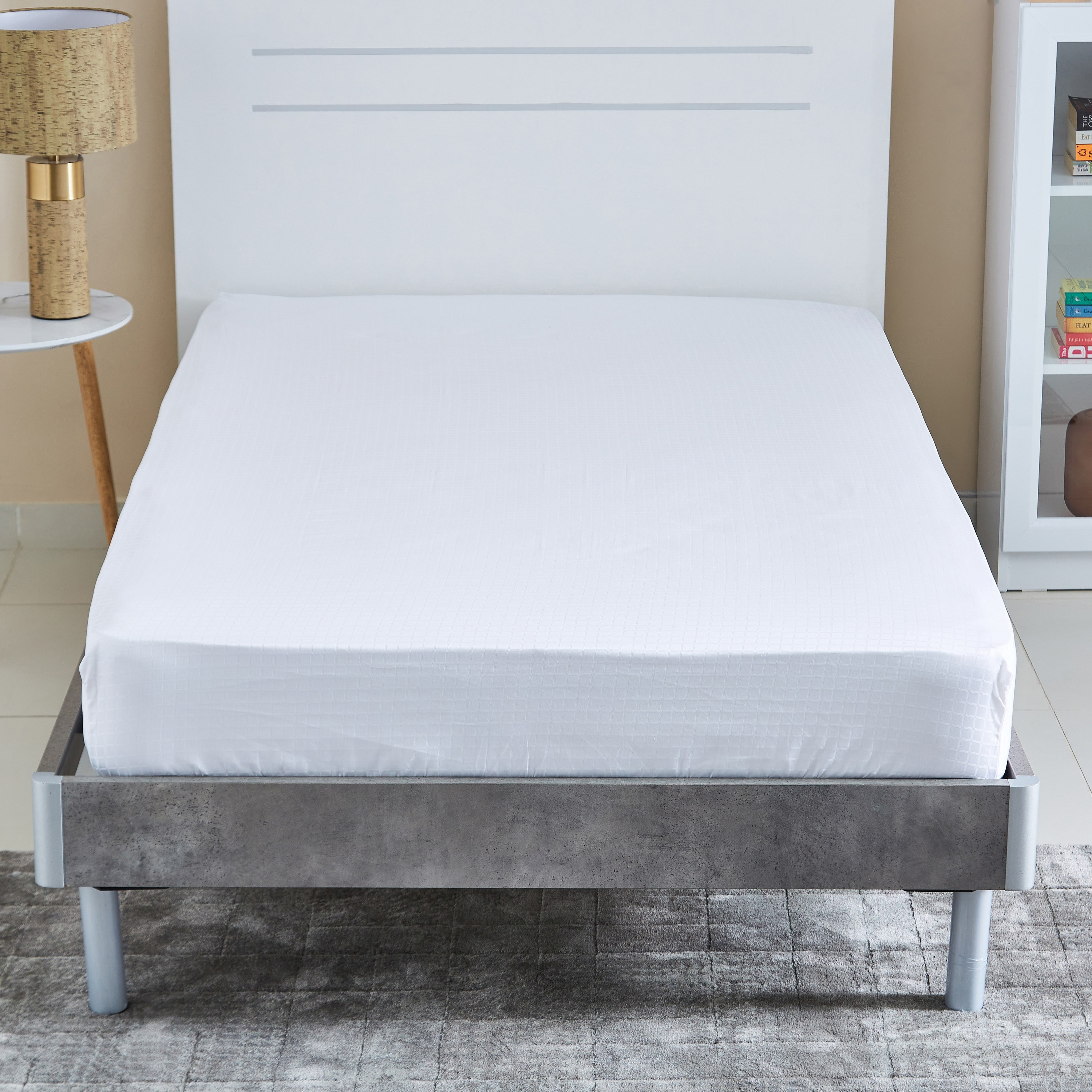 شرشف مطّاطي مزدوج معالج بزيت الصبار والجوجوبا من كامبريدج- 120x200+30 سم-hbxhomeware-hbxbedroom-image-2