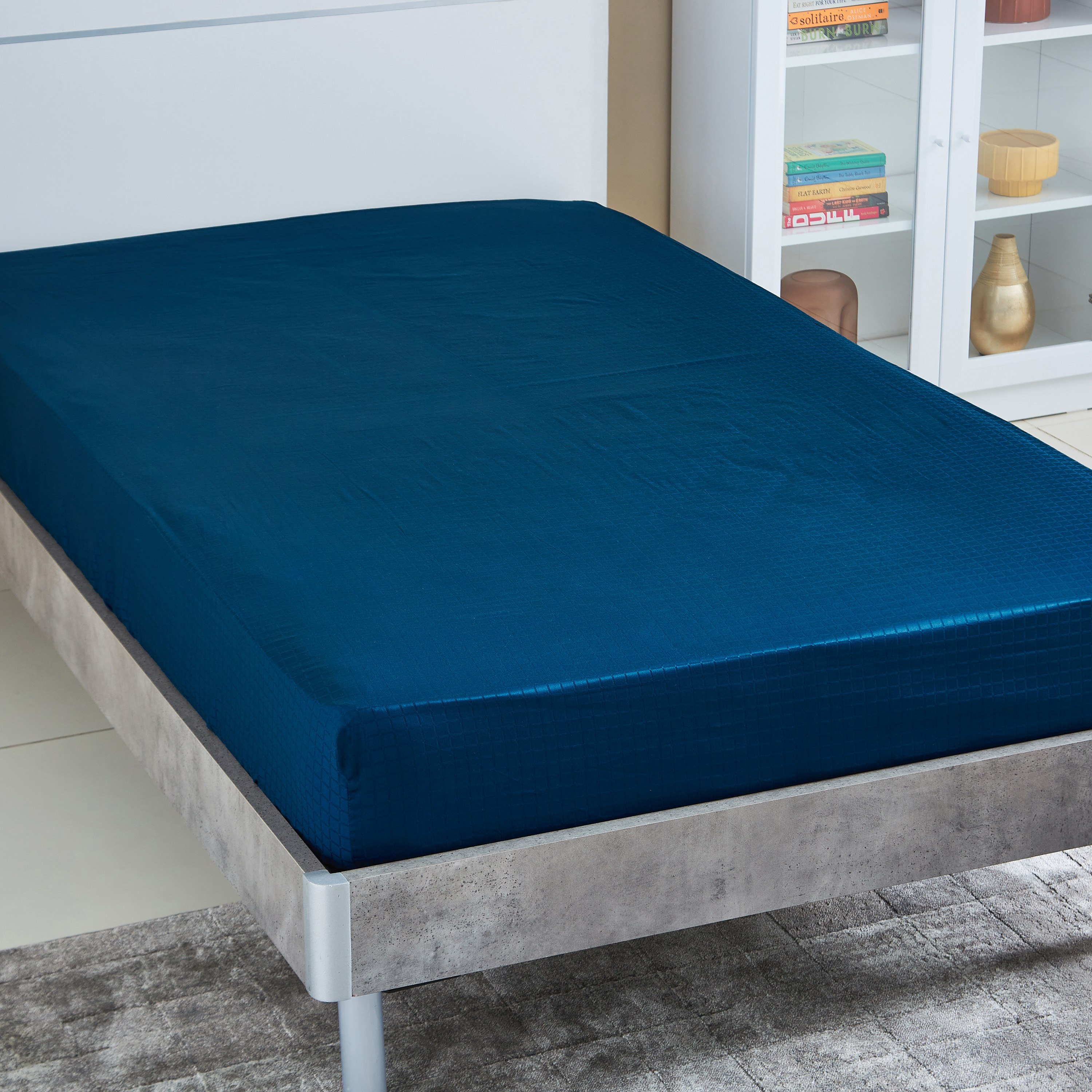 شرشف مطّاطي مزدوج معالج بزيت الصبار والجوجوبا من كامبريدج - 120x200+30 سم-hbxhomeware-hbxbedroom-image-1
