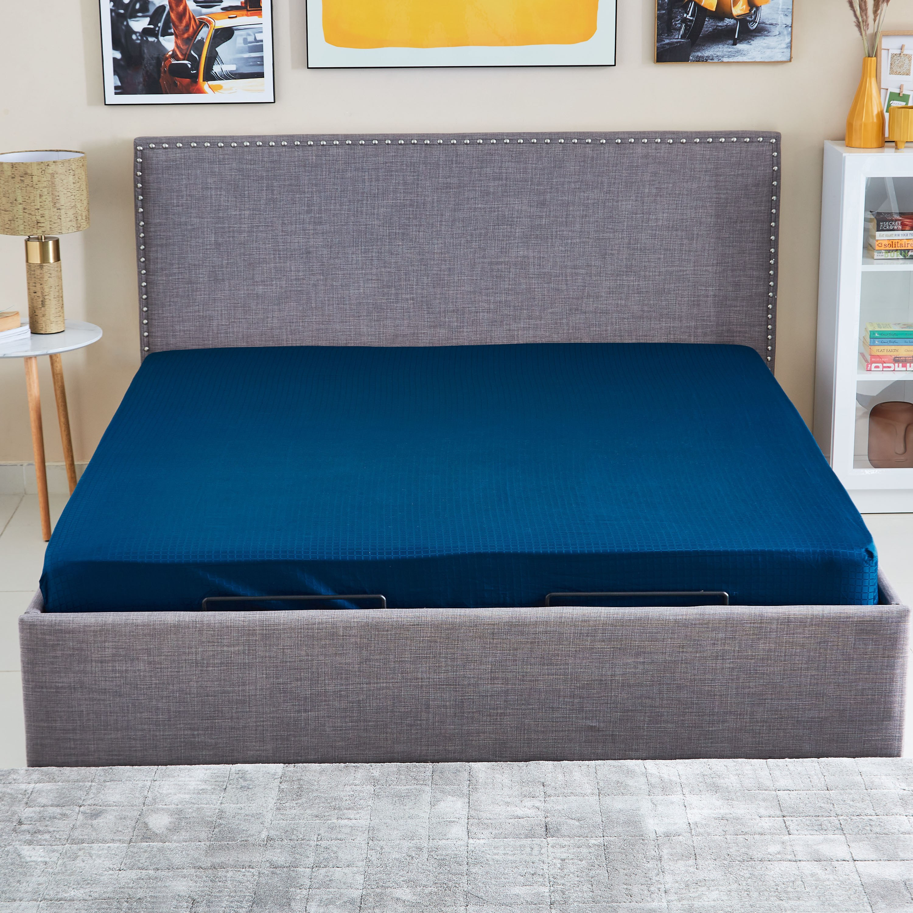 شرشف مطّاطي كينج معالج بزيت الصبار والجوجوبا من كامبريدج - 180x200+30 سم-hbxhomeware-bedding-fittedsheets-image-2