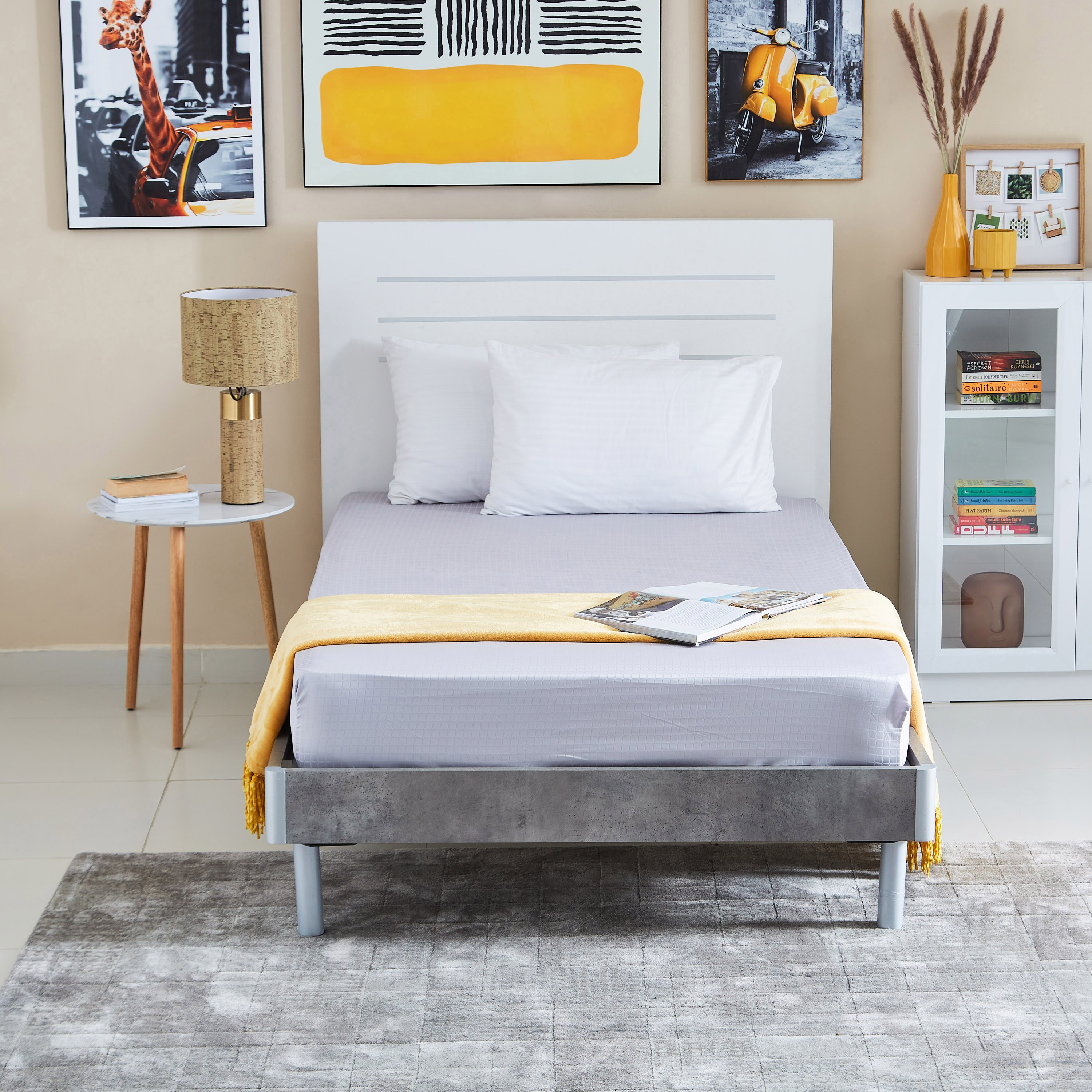 شرشف مطّاطي مزدوج معالج بزيت الصبار والجوجوبا من كامبريدج - 120x200+30 سم-hbxhomeware-bedding-fittedsheets-image-5
