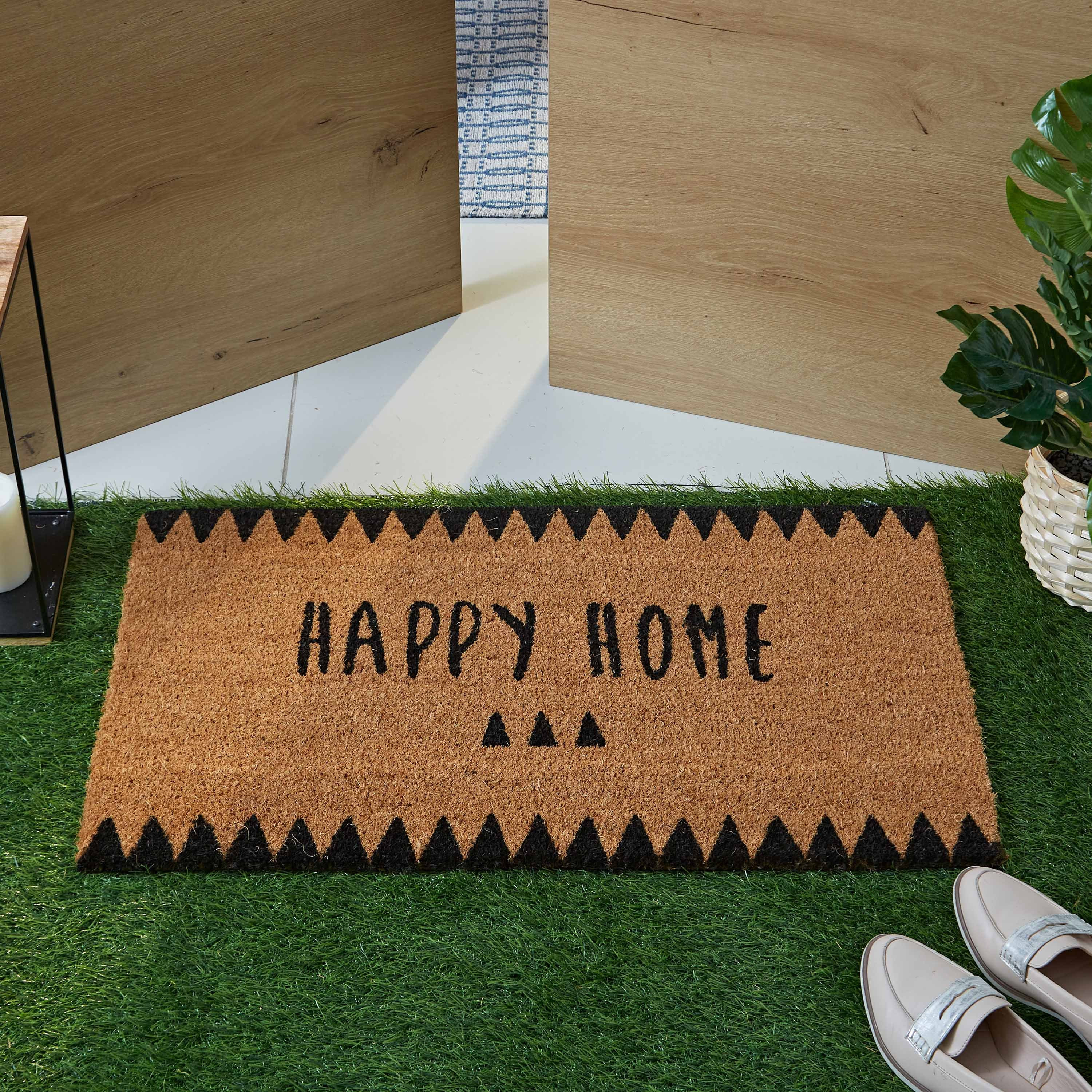 Happy Home Printed Coir Doormat with PVC Back - 45x75 cm-hbxhomeware-hbxlivingroom-image-1