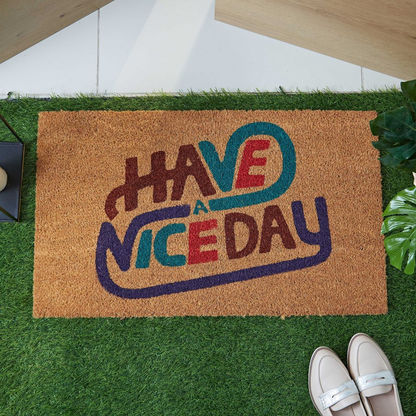 Nice Day Printed Coir Doormat with PVC Back - 45x75 cms