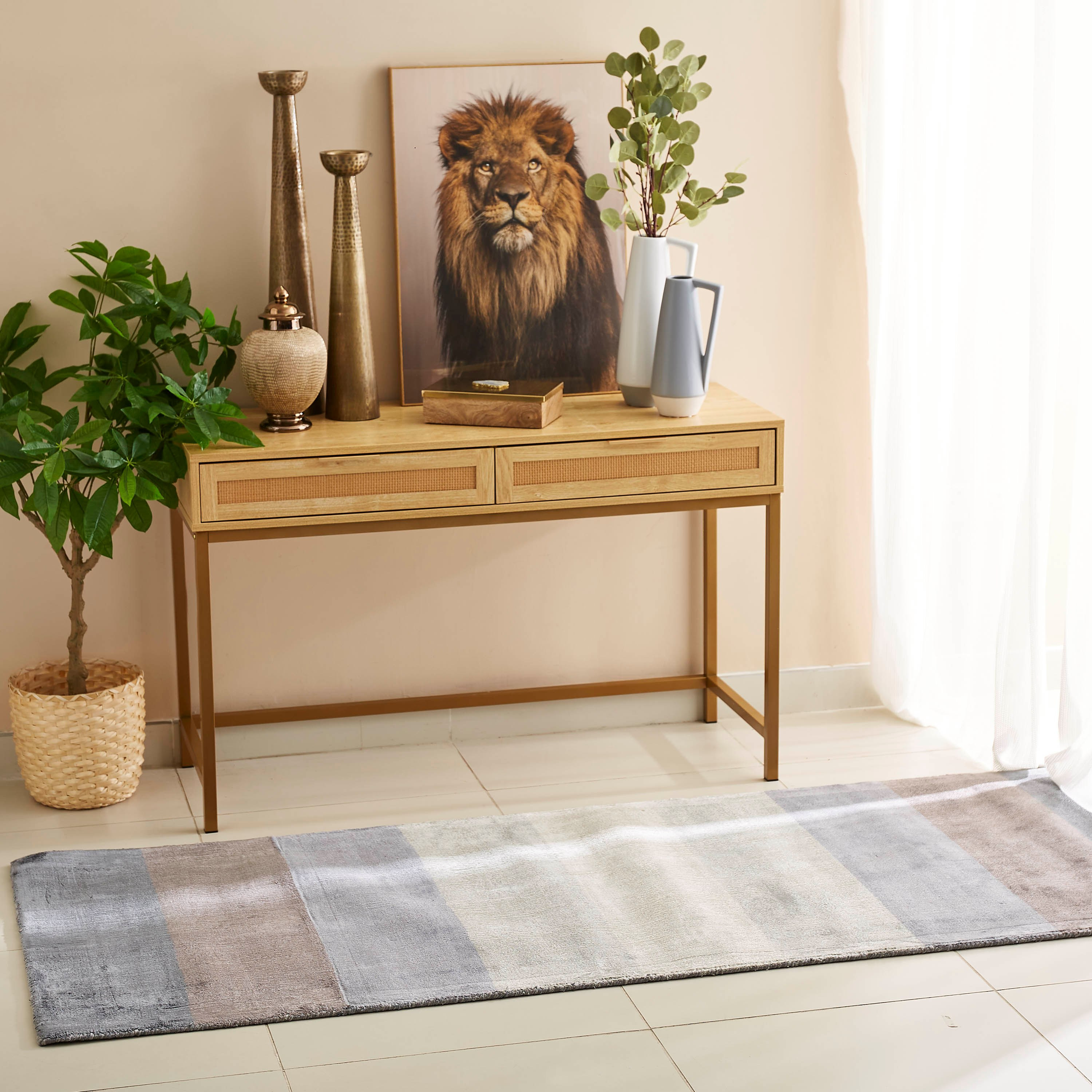 سجادة فيسكوز مصنوعة يدويًا من دازل - 80x230 سم-hbxdecorandfurnishings-floorcoverings-rugs-image-5