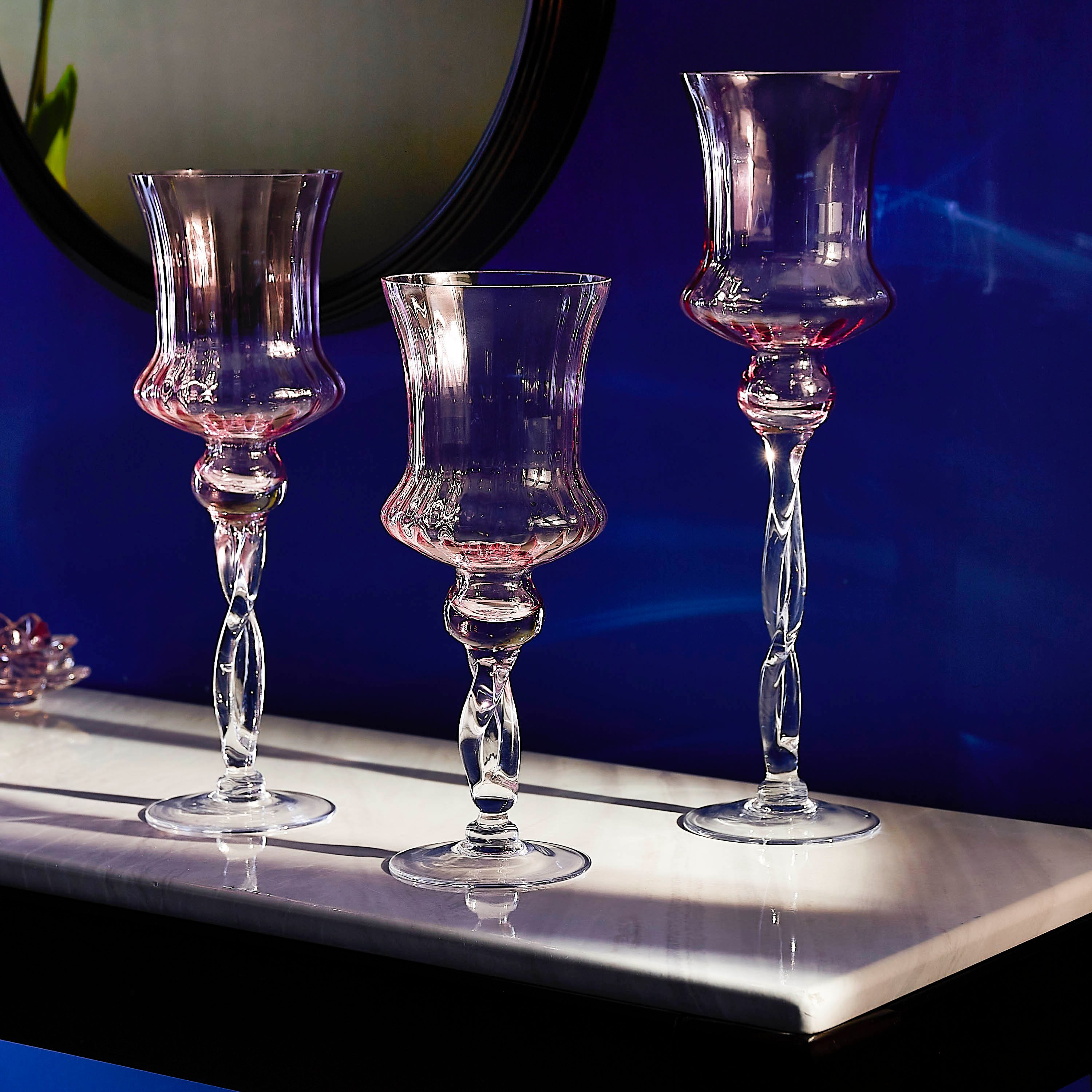 طقم حامل شموع زجاجي 3 قطع من فينتاج-hbxlivingroom-decorandaccessories-candleholders-image-1