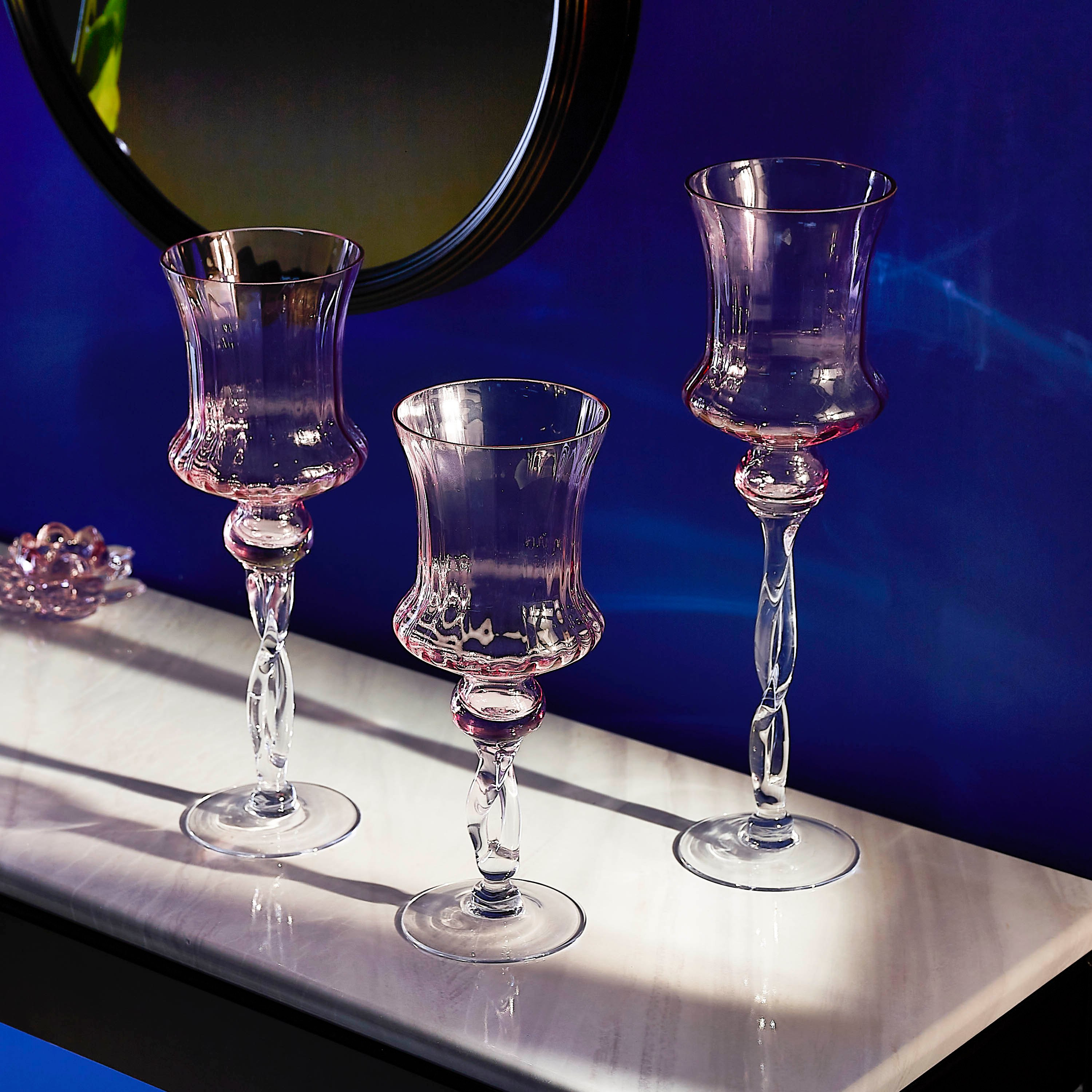 طقم حامل شموع زجاجي 3 قطع من فينتاج-hbxlivingroom-decorandaccessories-candleholders-image-2