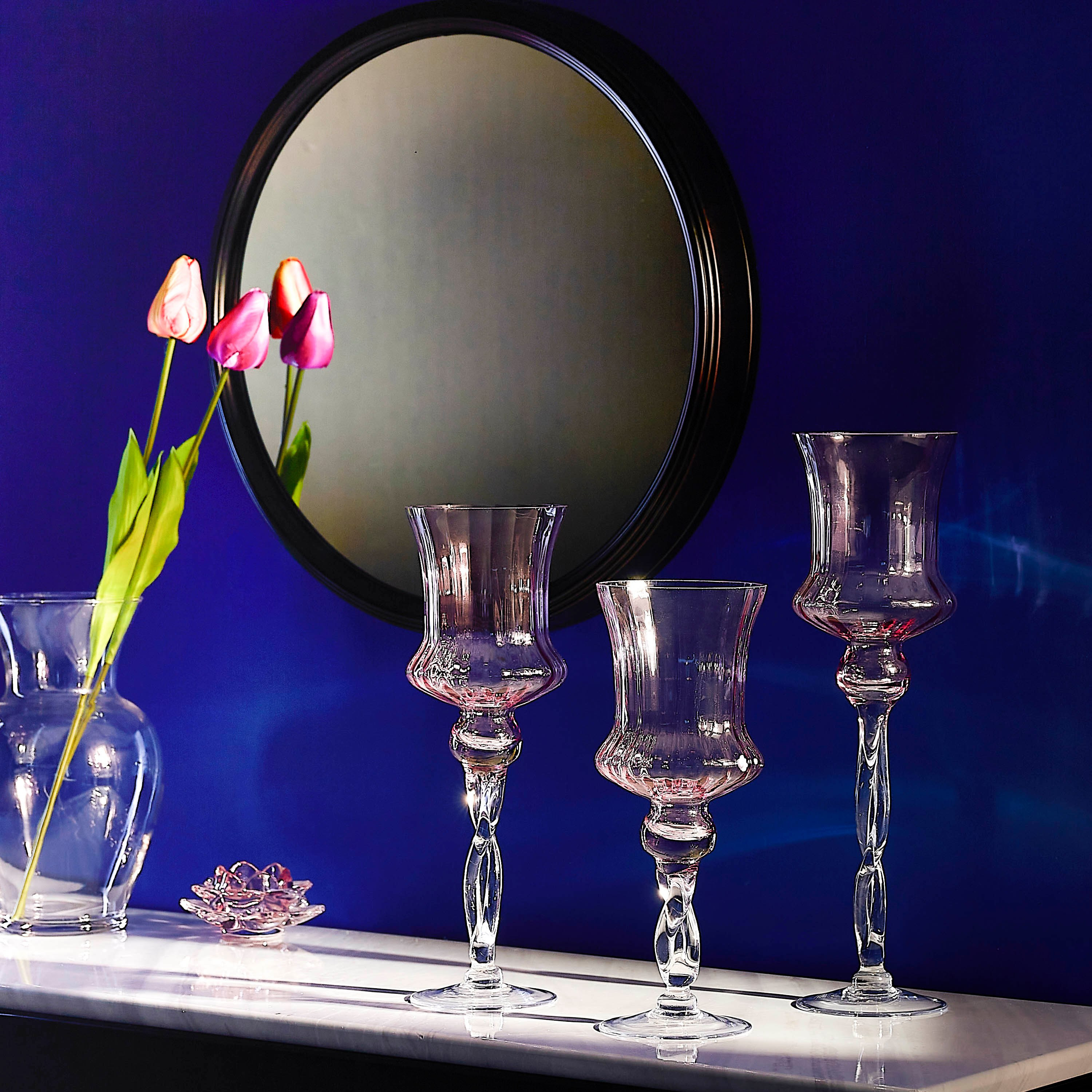 طقم حامل شموع زجاجي 3 قطع من فينتاج-hbxlivingroom-decorandaccessories-candleholders-image-4