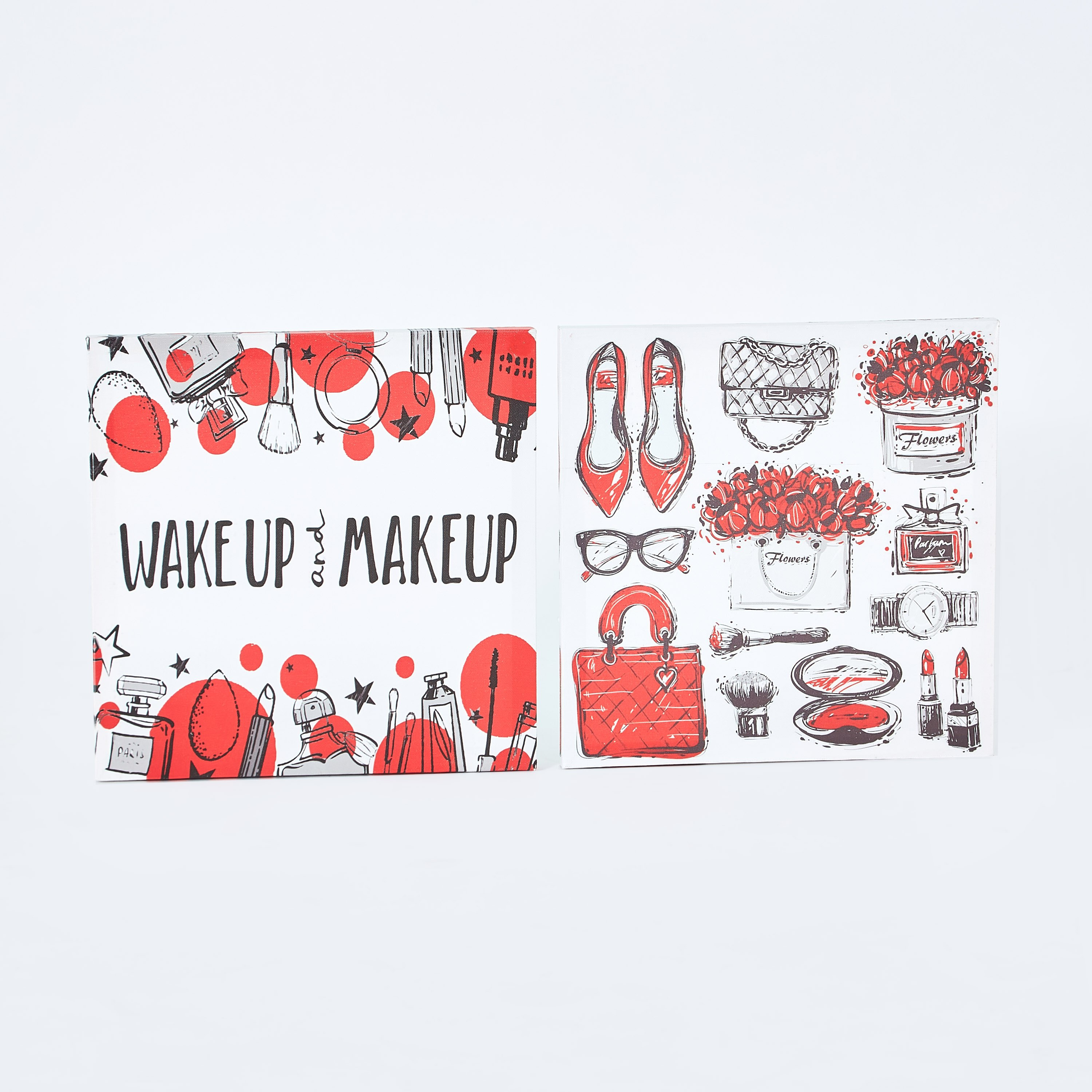 لوحة كانفاس بطبعات أدوات تجميل من آرتيستري - قطعتين 30x30x1 سم-hbxhomeware-hbxkidsandyouth-image-5