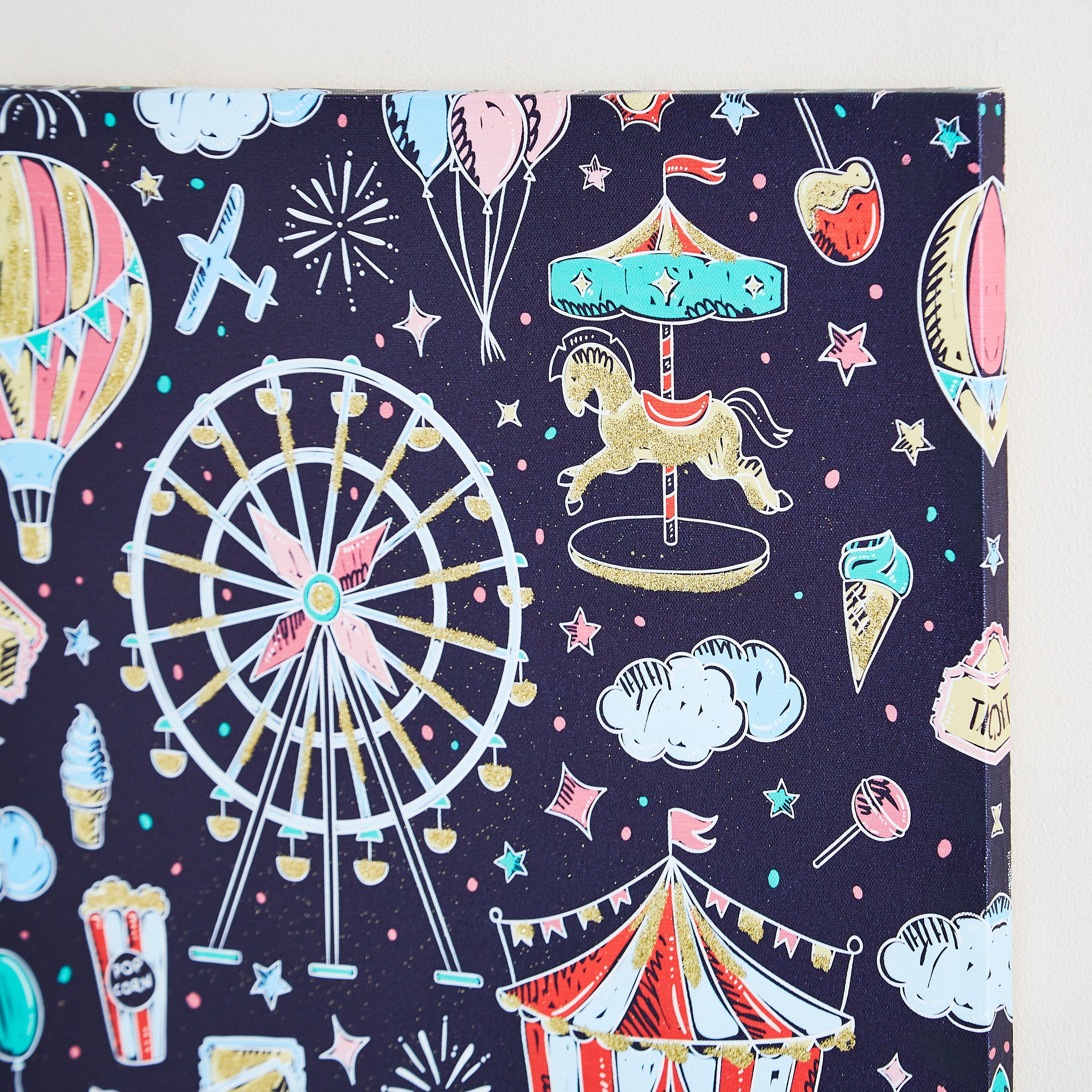 Artistry Circus Printed Glitter Canvas - 40x40 cm-hbxhomeware-hbxkidsandyouth-image-3