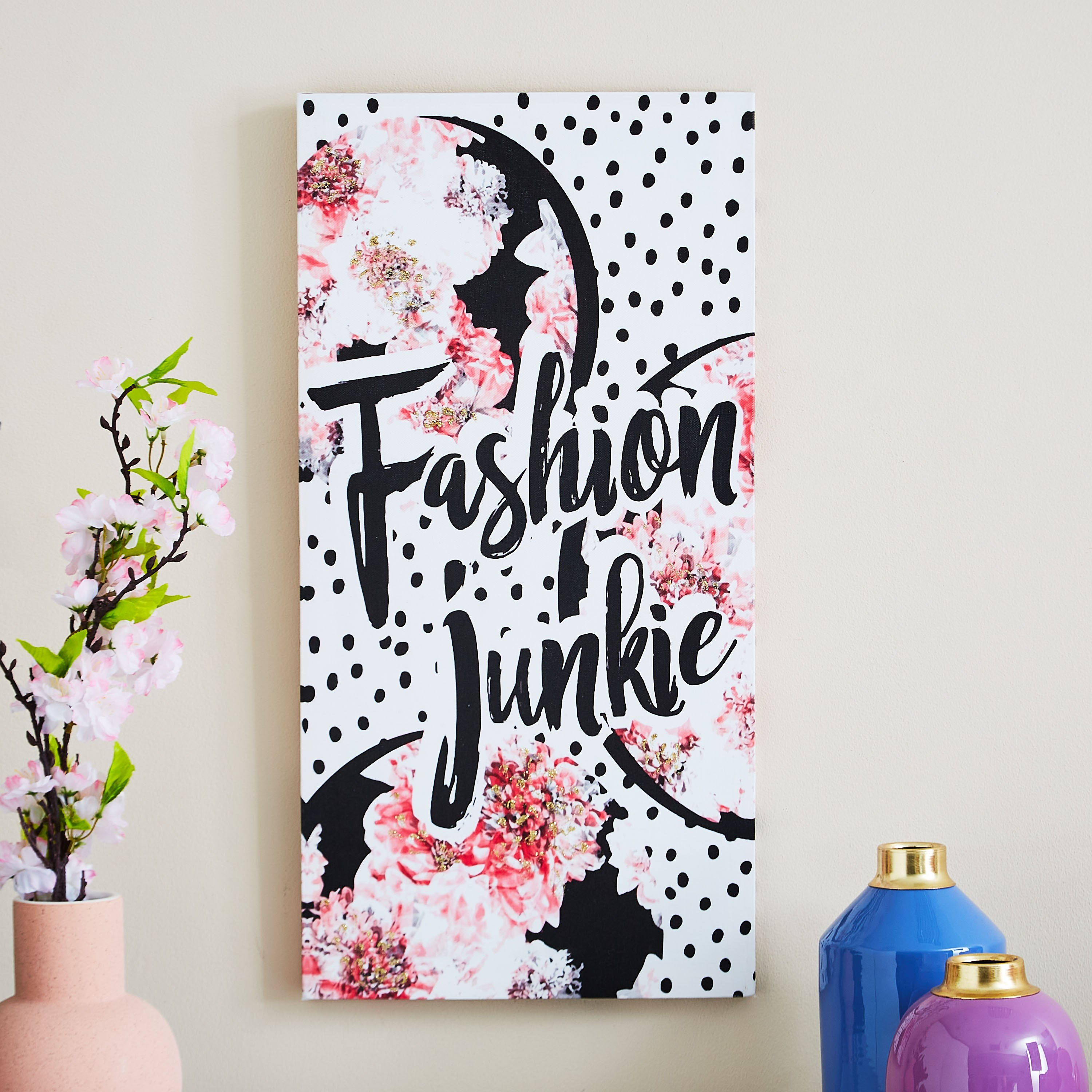 لوحة كانفاس بطبعات فاشون جانكي من آرتيستري - 30x60x1.8 سم-hbxhomeware-hbxkidsandyouth-image-1