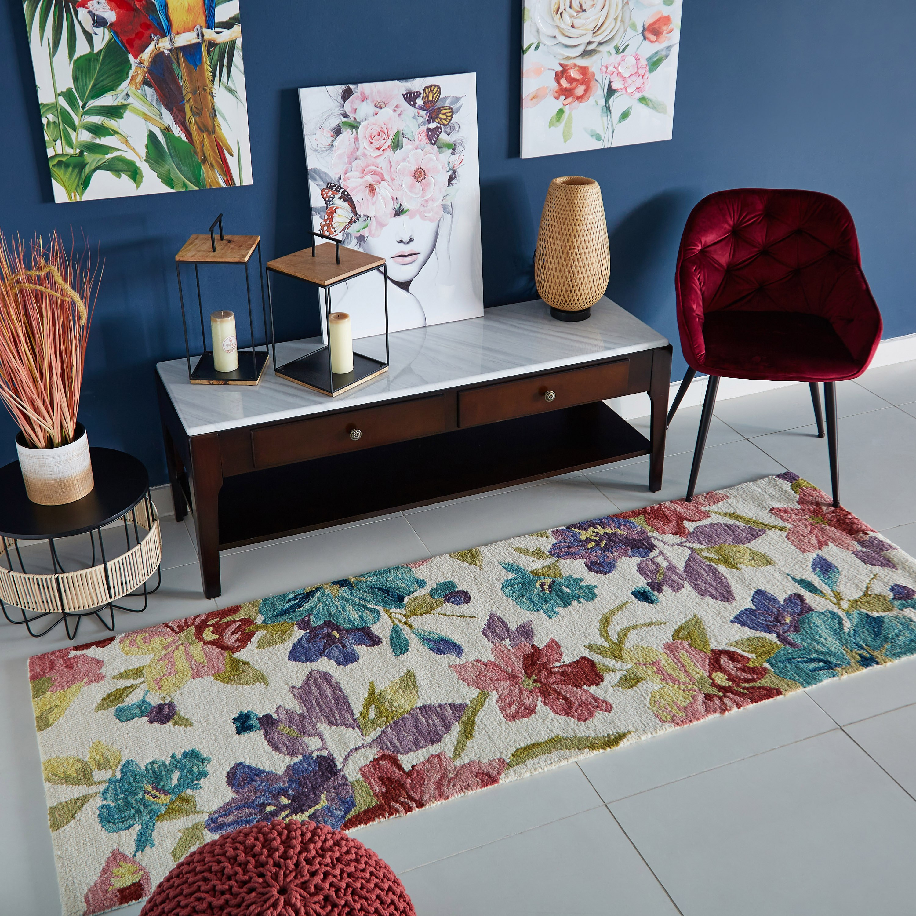 سجادة صوف معنقدة يدويًا من فيونا - 80X230 سم-hbxdecorandfurnishings-floorcoverings-rugs-image-1