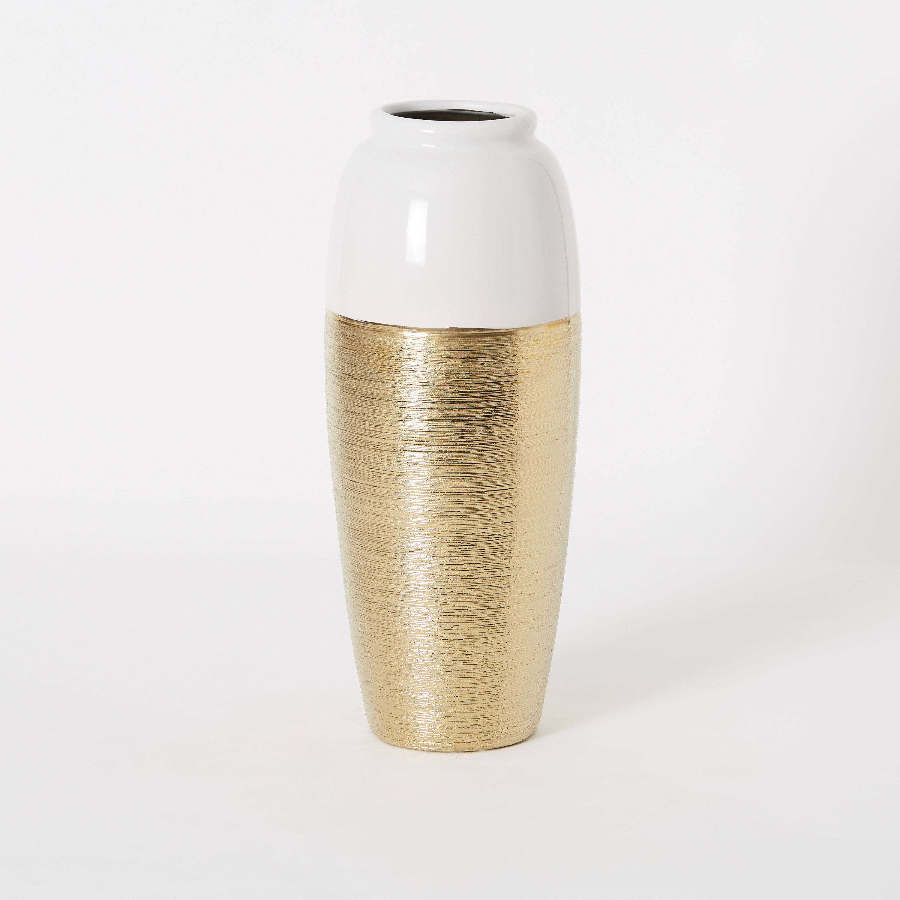مزهرية سيراميك مزدوجة بارزة الملمس من كاسا- 14.5x14.5x35.5 سم-hbxbedroom-decorandaccessories-vases-image-6