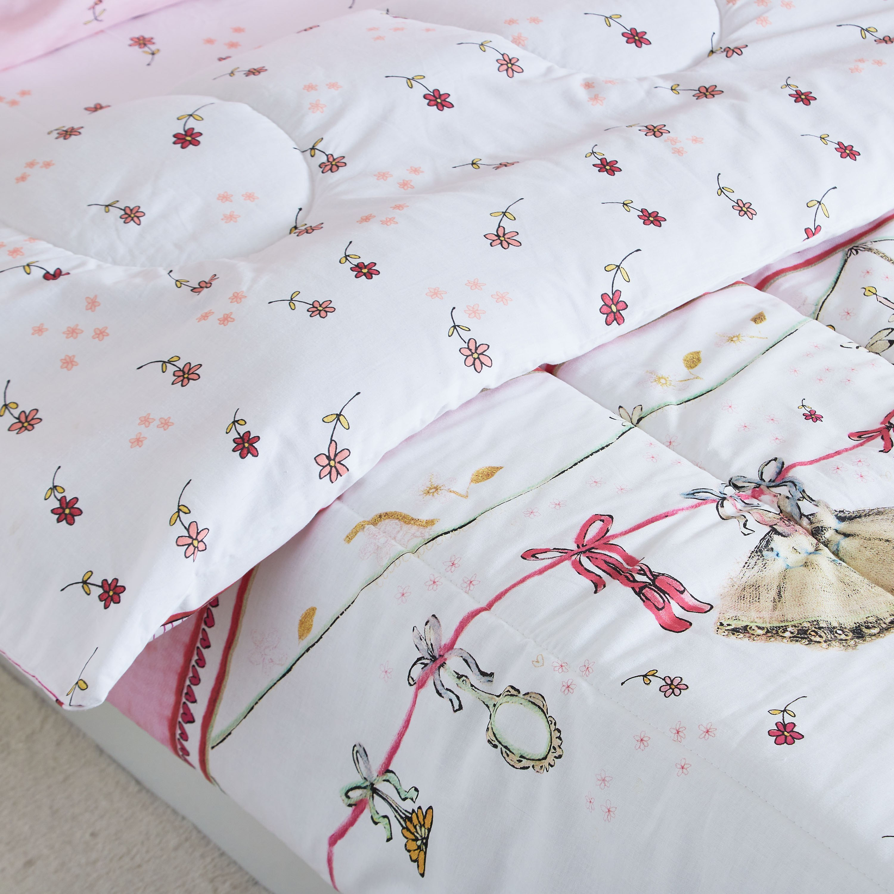 طقم لحاف فردي قطعتين بطبعات باليرينا من إلفيش - 135x220 سم-hbxhomeware-hbxkidsandyouth-image-3
