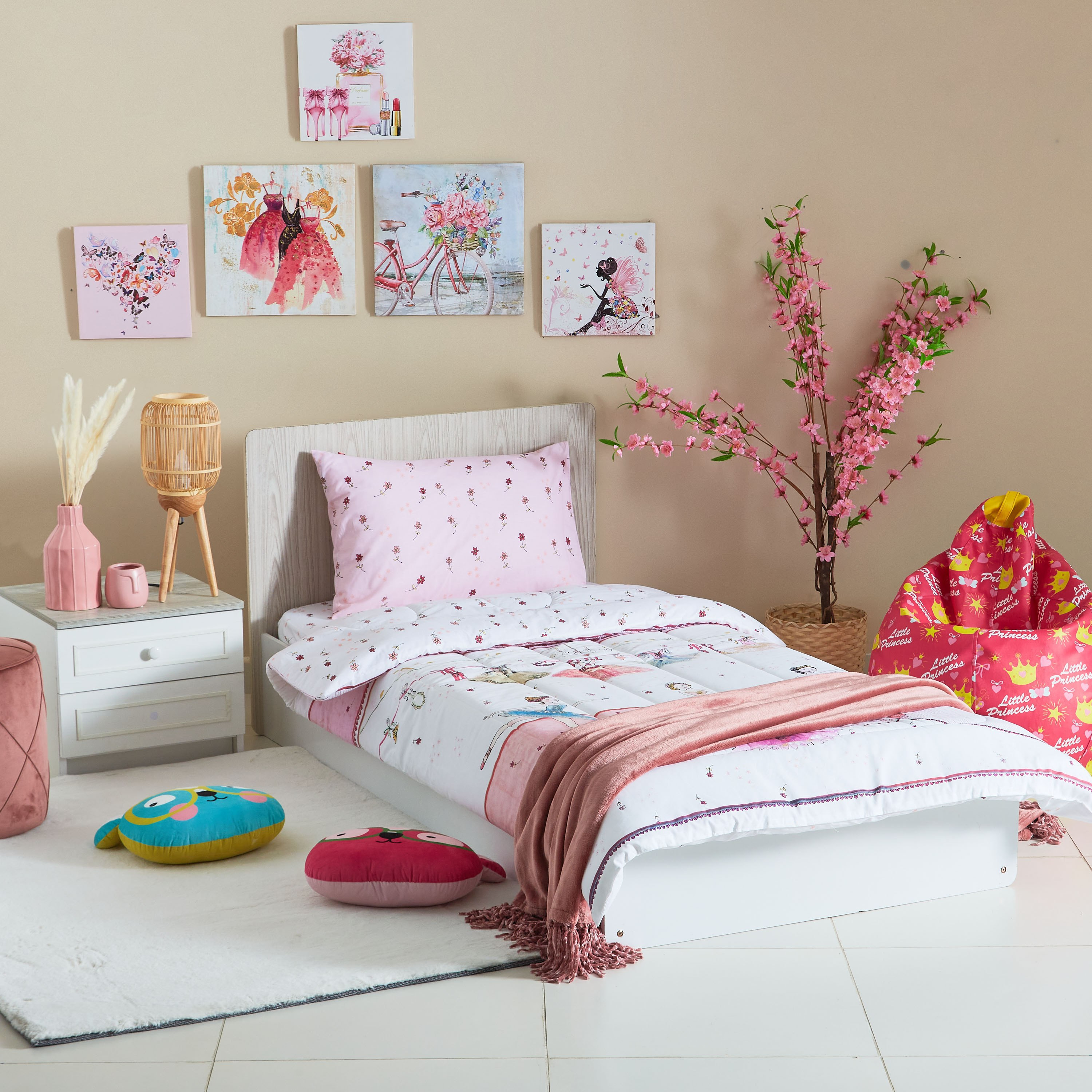 طقم لحاف فردي قطعتين بطبعات باليرينا من إلفيش - 135x220 سم-hbxhomeware-hbxkidsandyouth-image-5