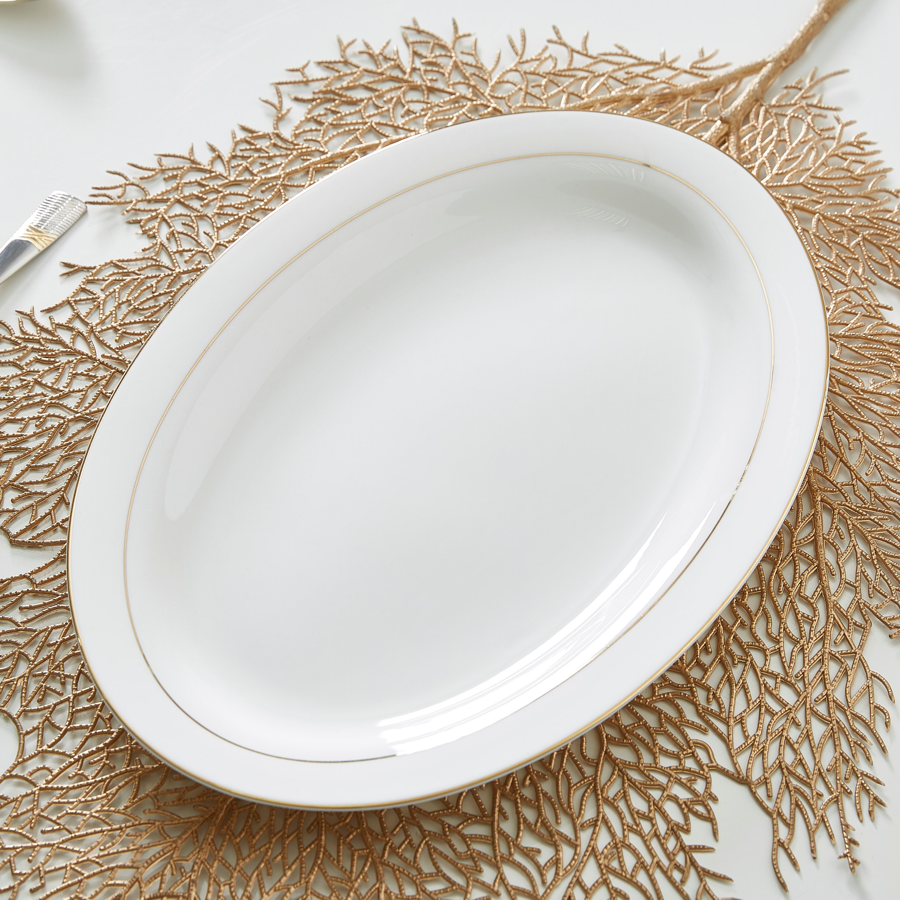 صحن بيضاوي خزف صيني من كوين - 30 سم-hbxdecorandfurnishings-tabletop-serveware-image-1